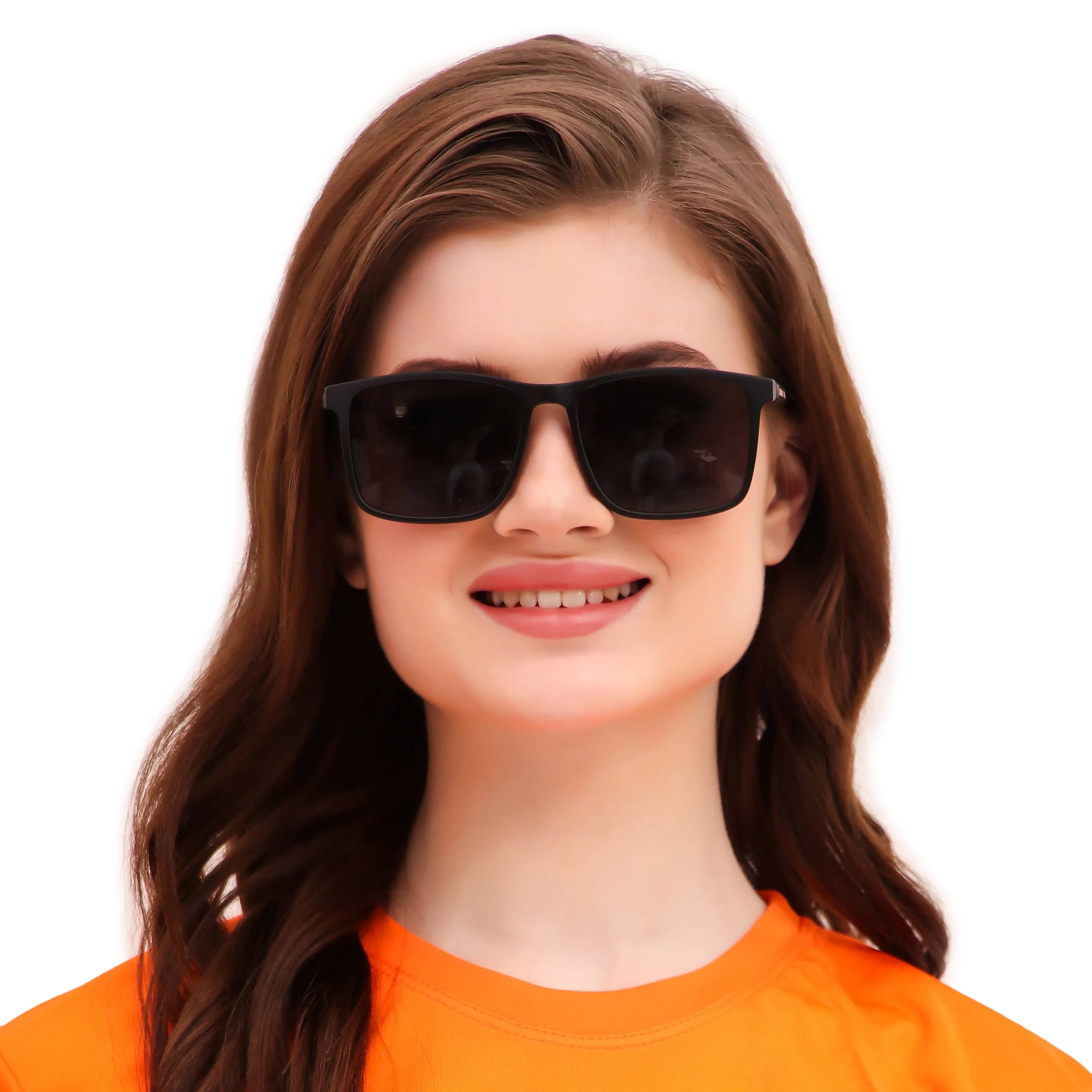 Xylon | Matt Black Large Full Rim Square Sunglasses for Men & Women [Polarized]