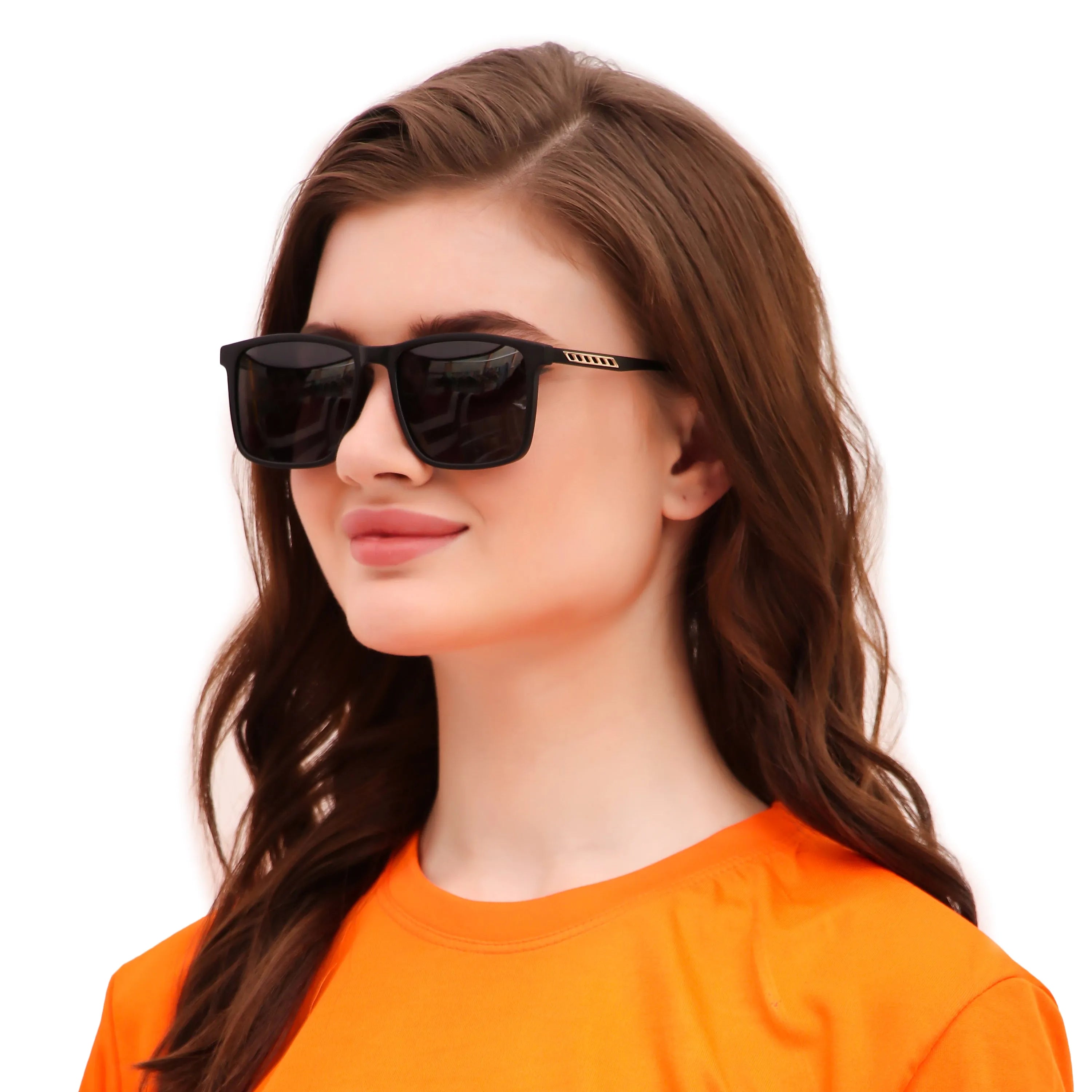 Xylon | Matt Black Large Full Rim Square Sunglasses for Men & Women [Polarized]