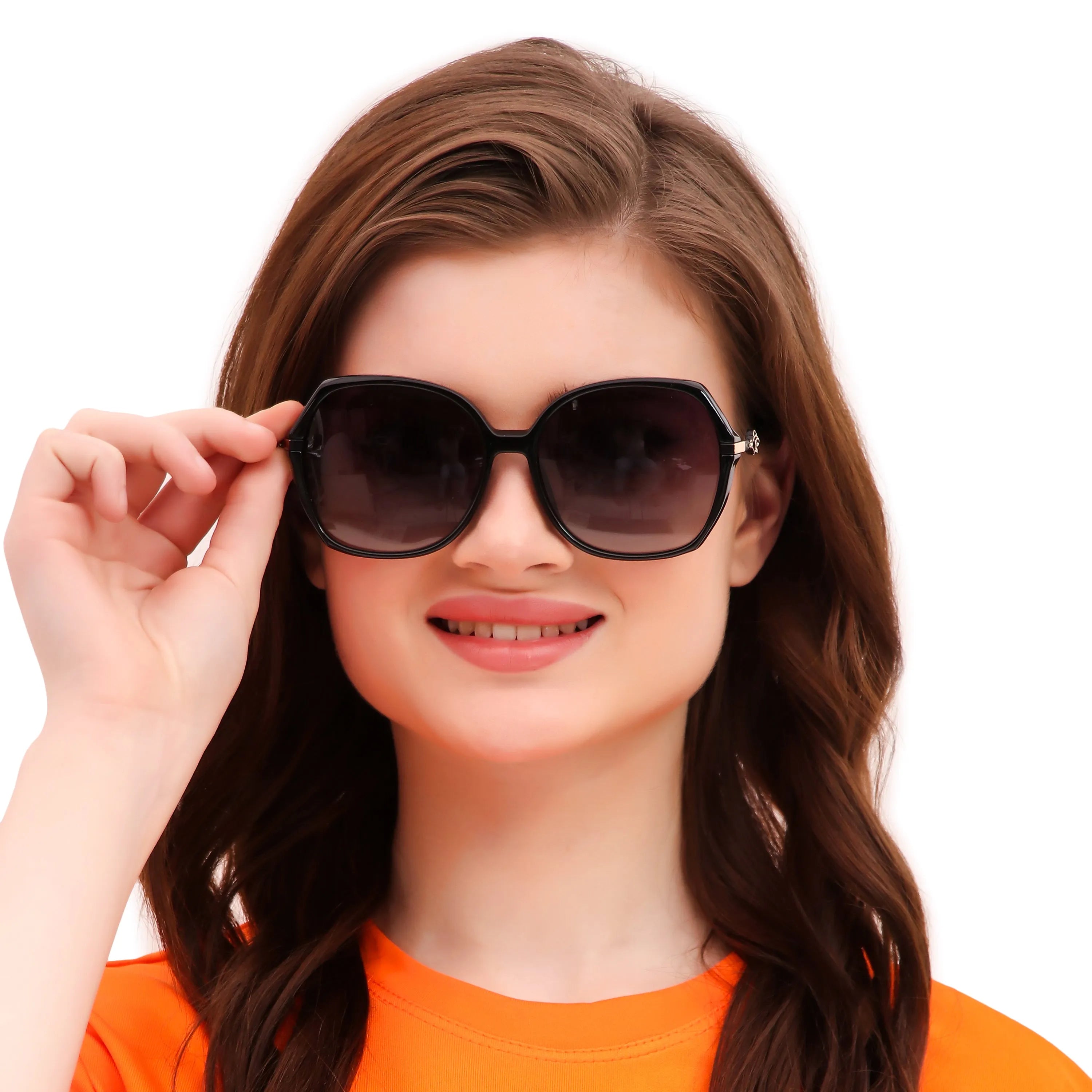 Calyra | Gradient Black Large Full Rim Square Sunglasses for Women [Polarized]