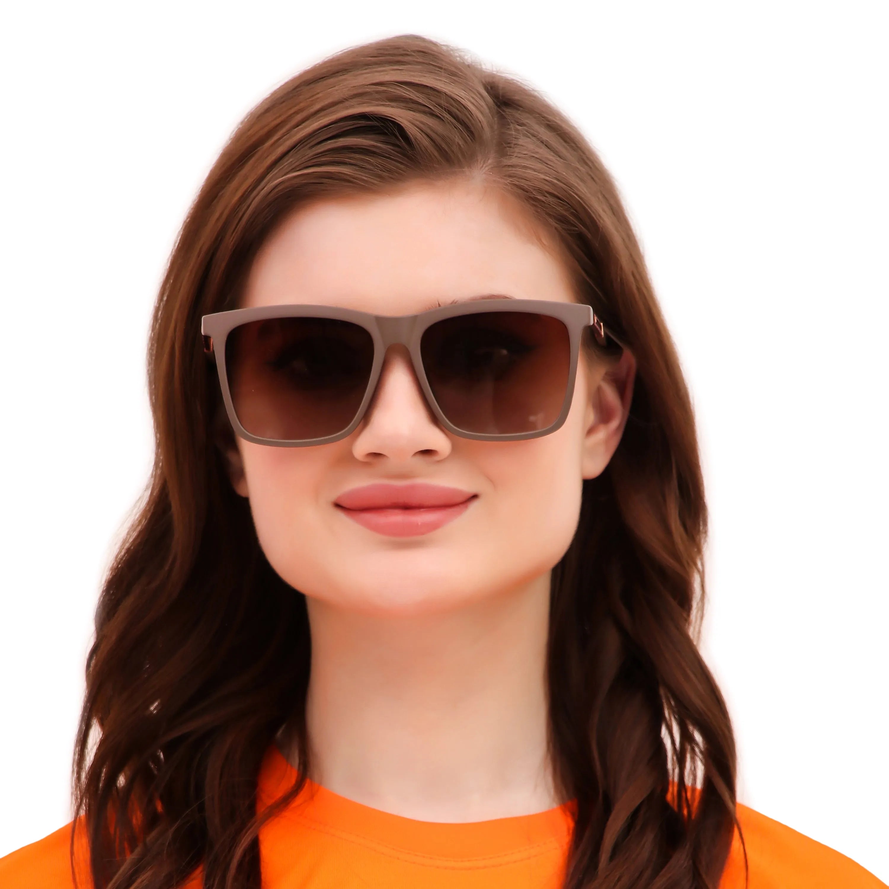 Virelia | Brown Large Full Rim Square Sunglasses for Men & Women [Polarized]