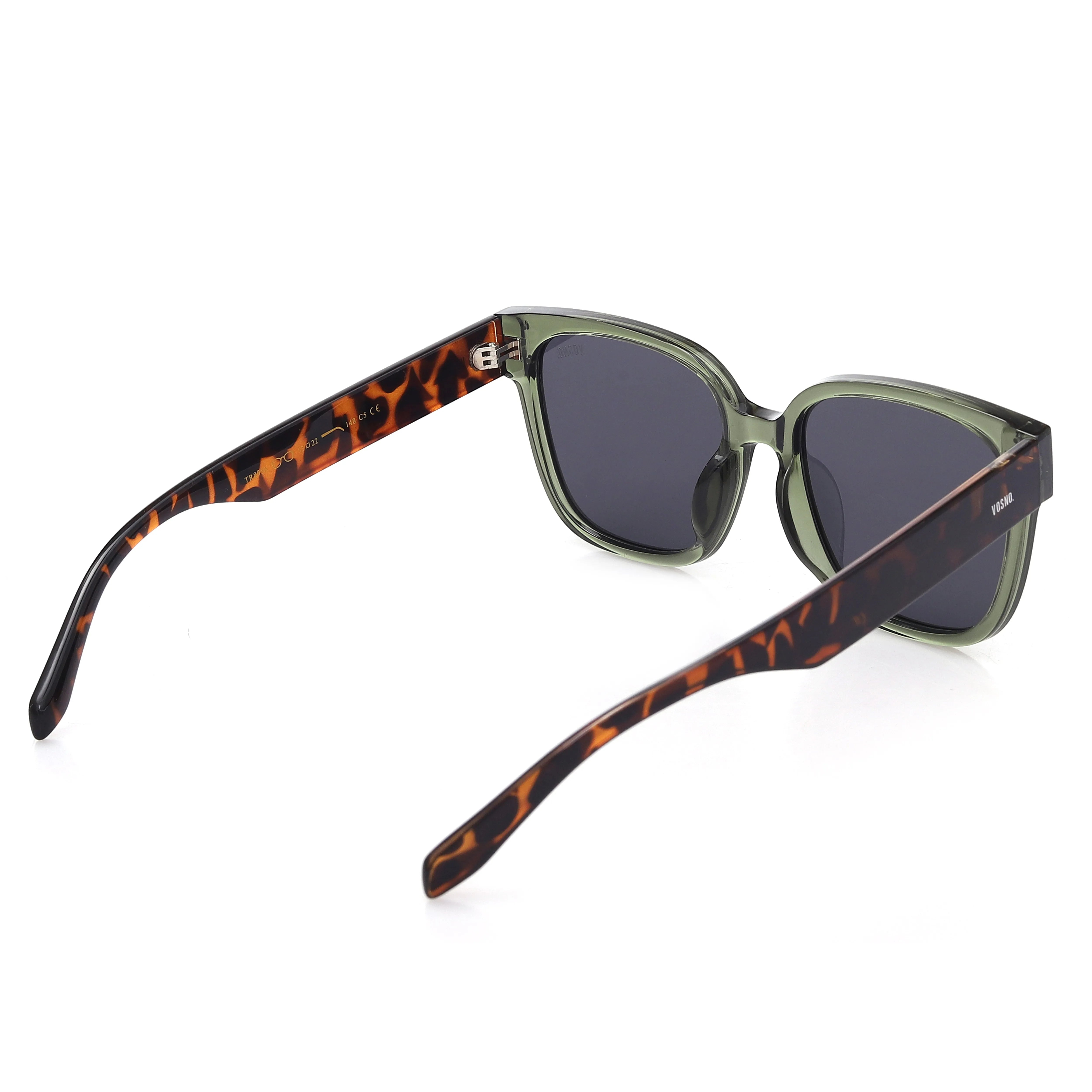 Soren | Transparent Green Extra-Large Full Rim Wayfarer Sunglasses for Men & Women [UV-protected] HASHTAG X VOSNO