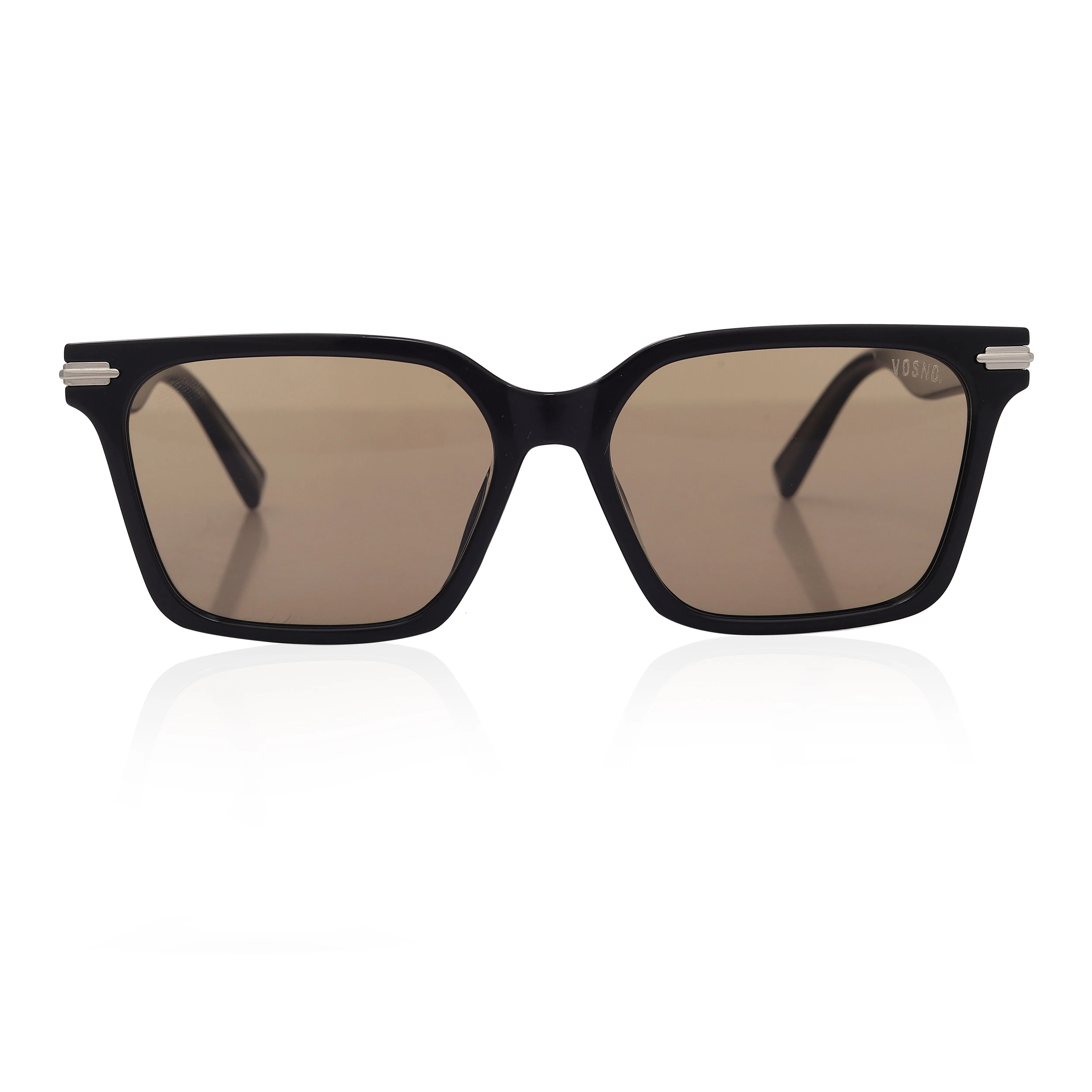 Viora | Black Extra-Large Full Rim Square Sunglasses for Men & Women [Polarized] HASHTAG X VOSNO