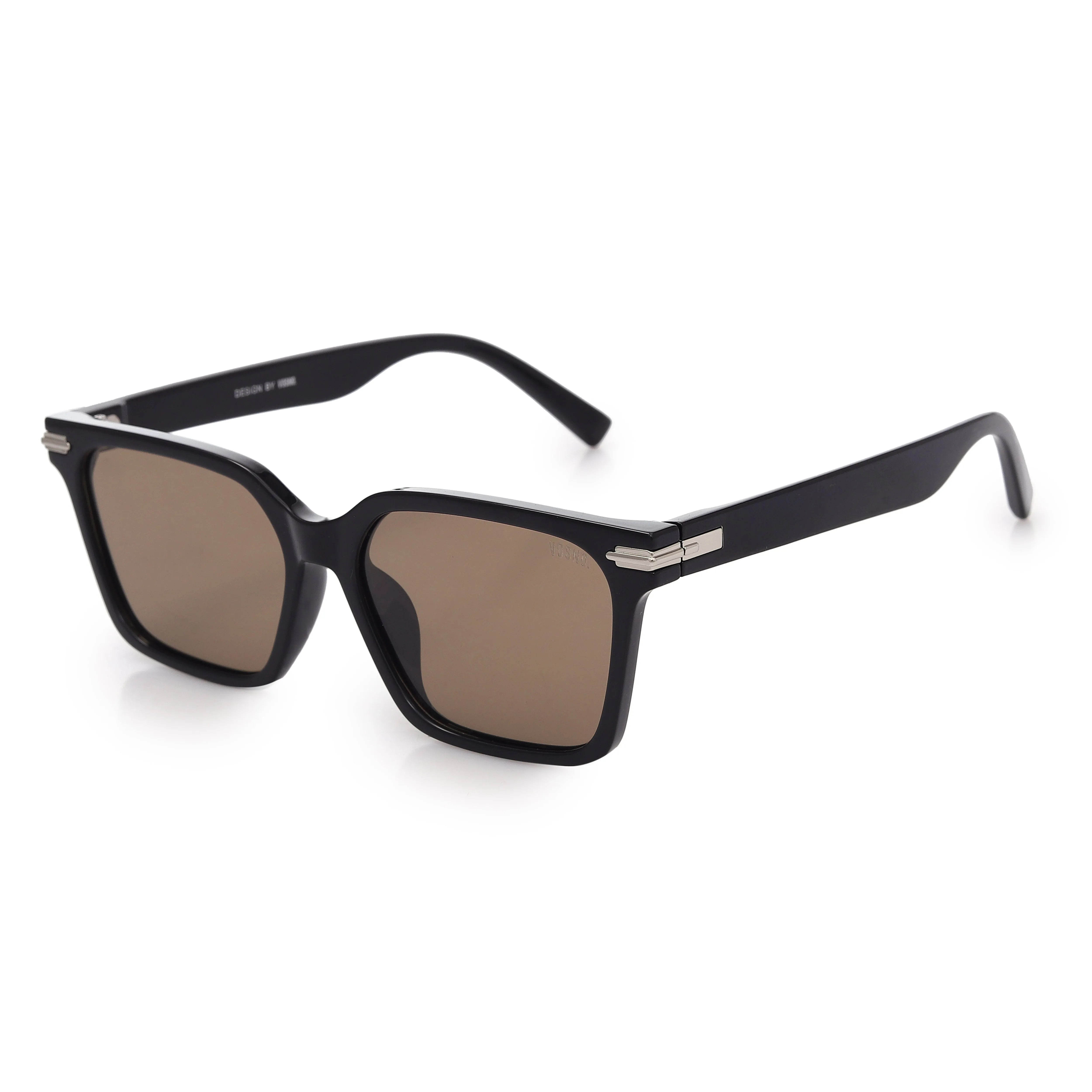 Viora | Black Extra-Large Full Rim Square Sunglasses for Men & Women [Polarized] HASHTAG X VOSNO