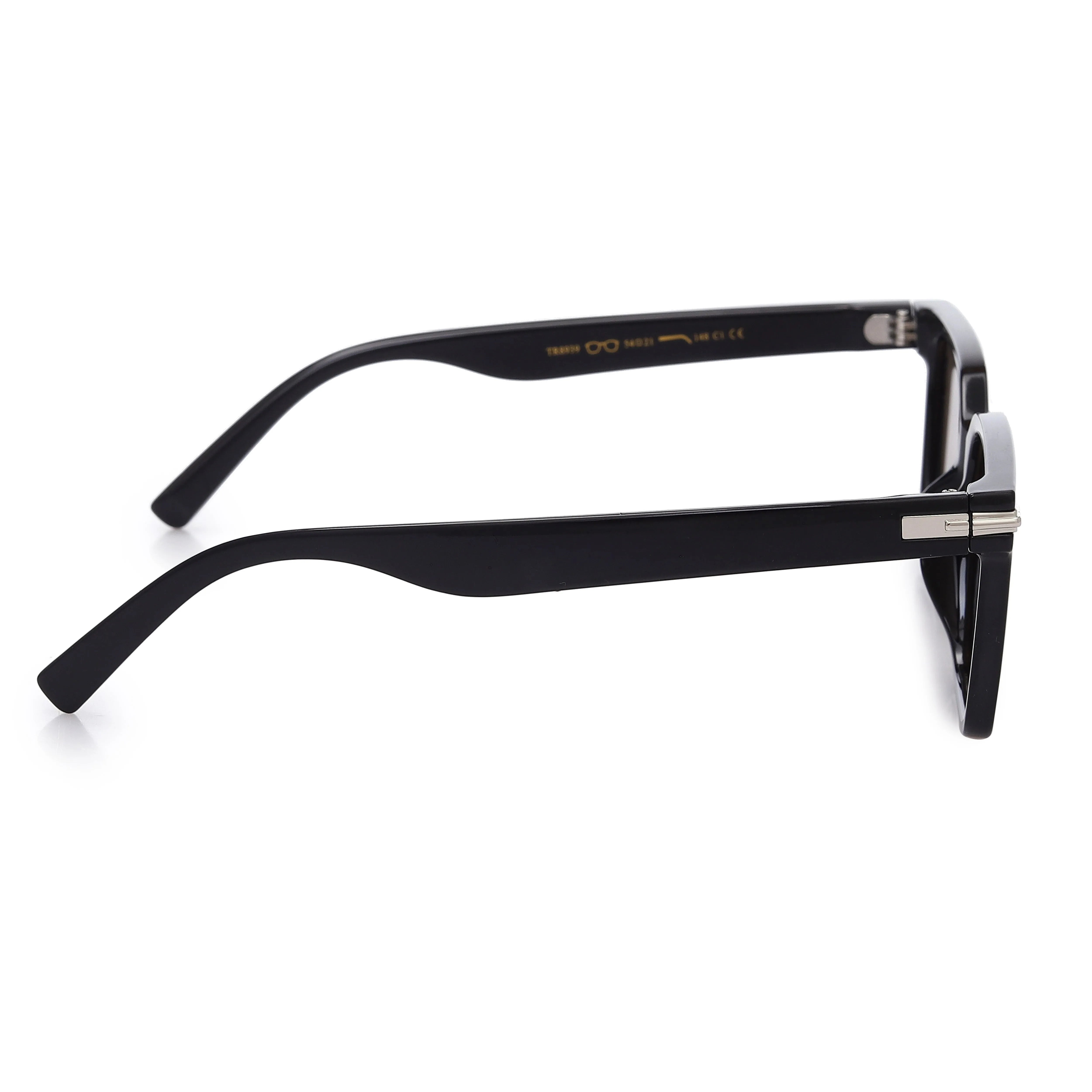 Viora | Black Extra-Large Full Rim Square Sunglasses for Men & Women [Polarized] HASHTAG X VOSNO