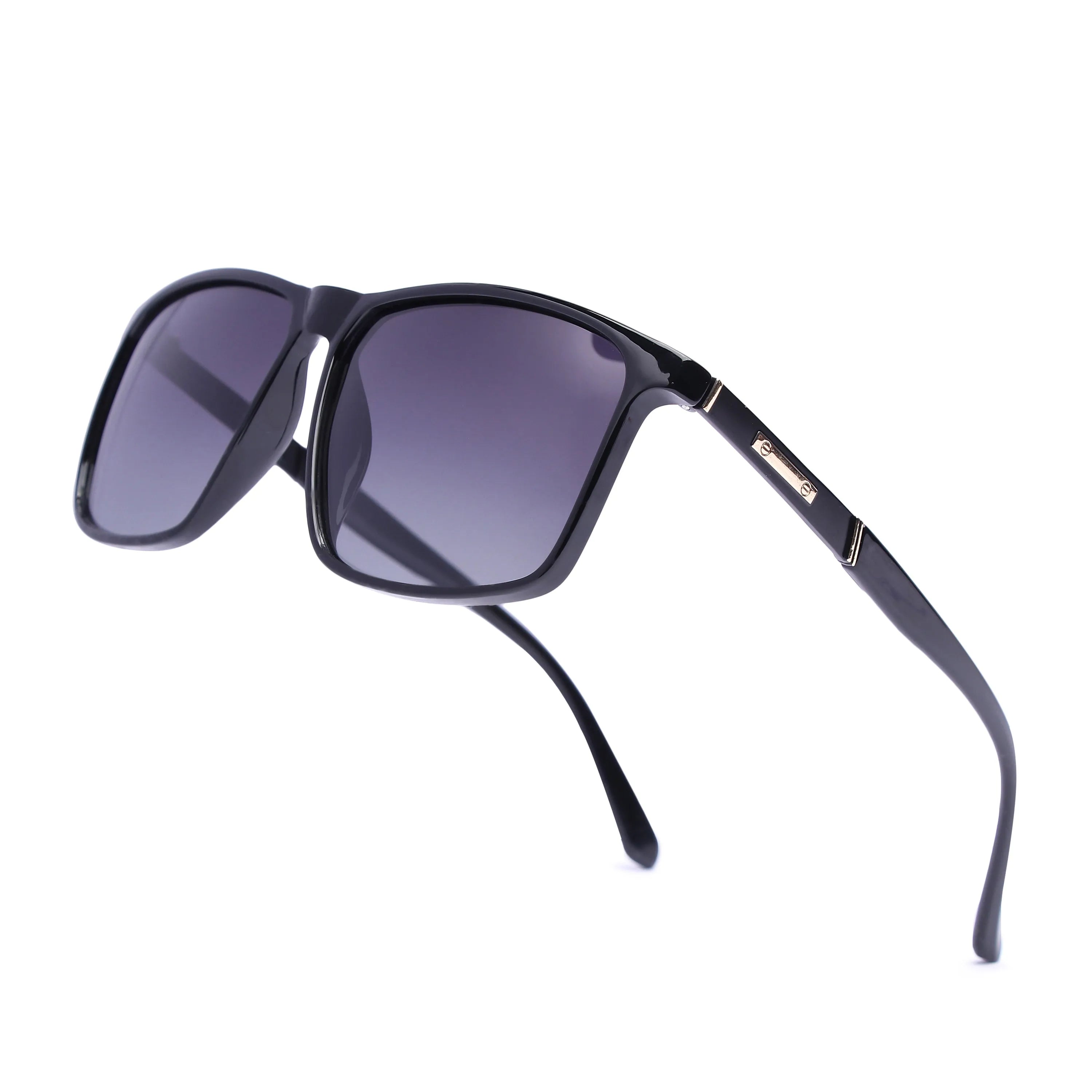 Ionis | Black Large Full Rim Square Sunglasses for Men & Women [Polarized]