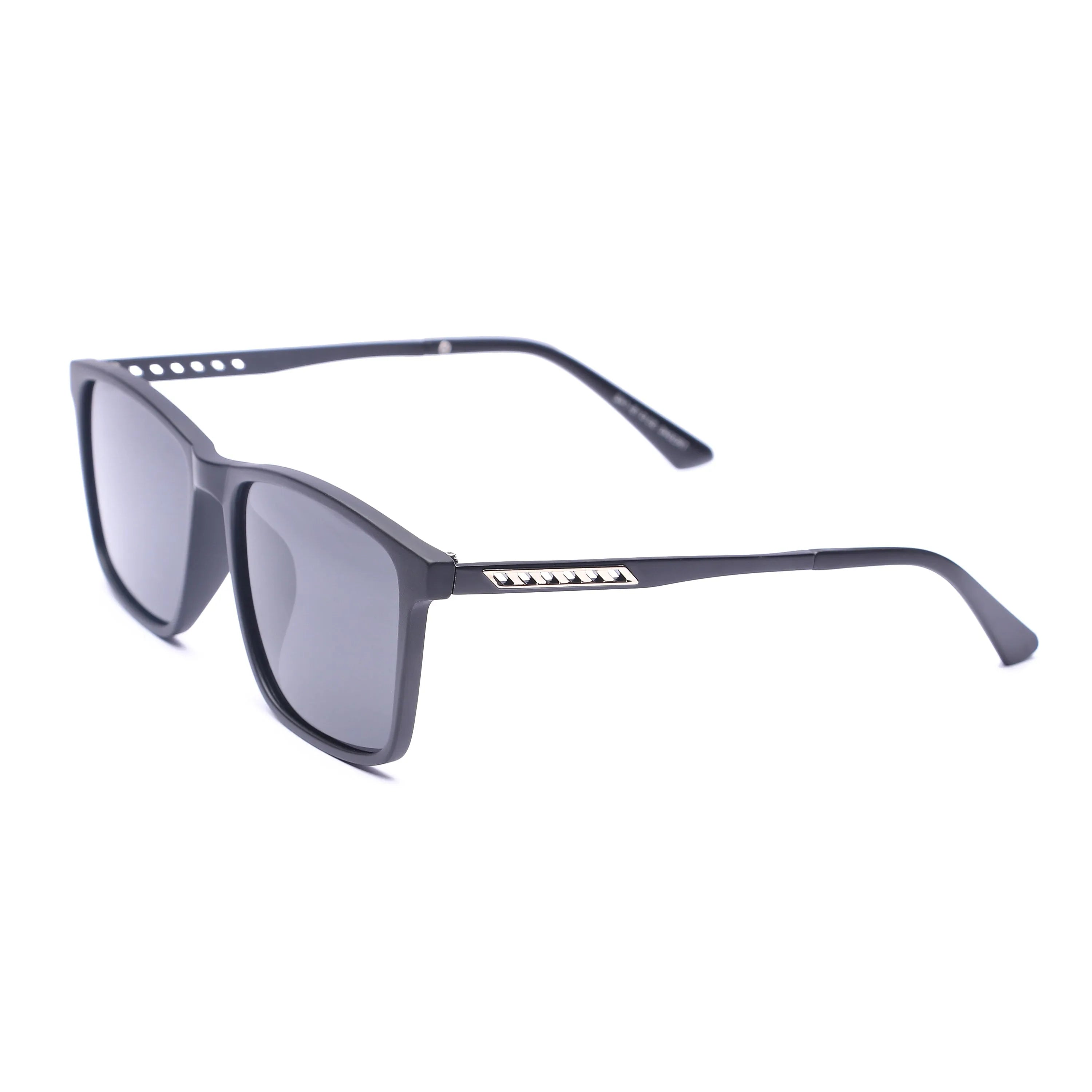 Xylon | Matt Black Large Full Rim Square Sunglasses for Men & Women [Polarized]