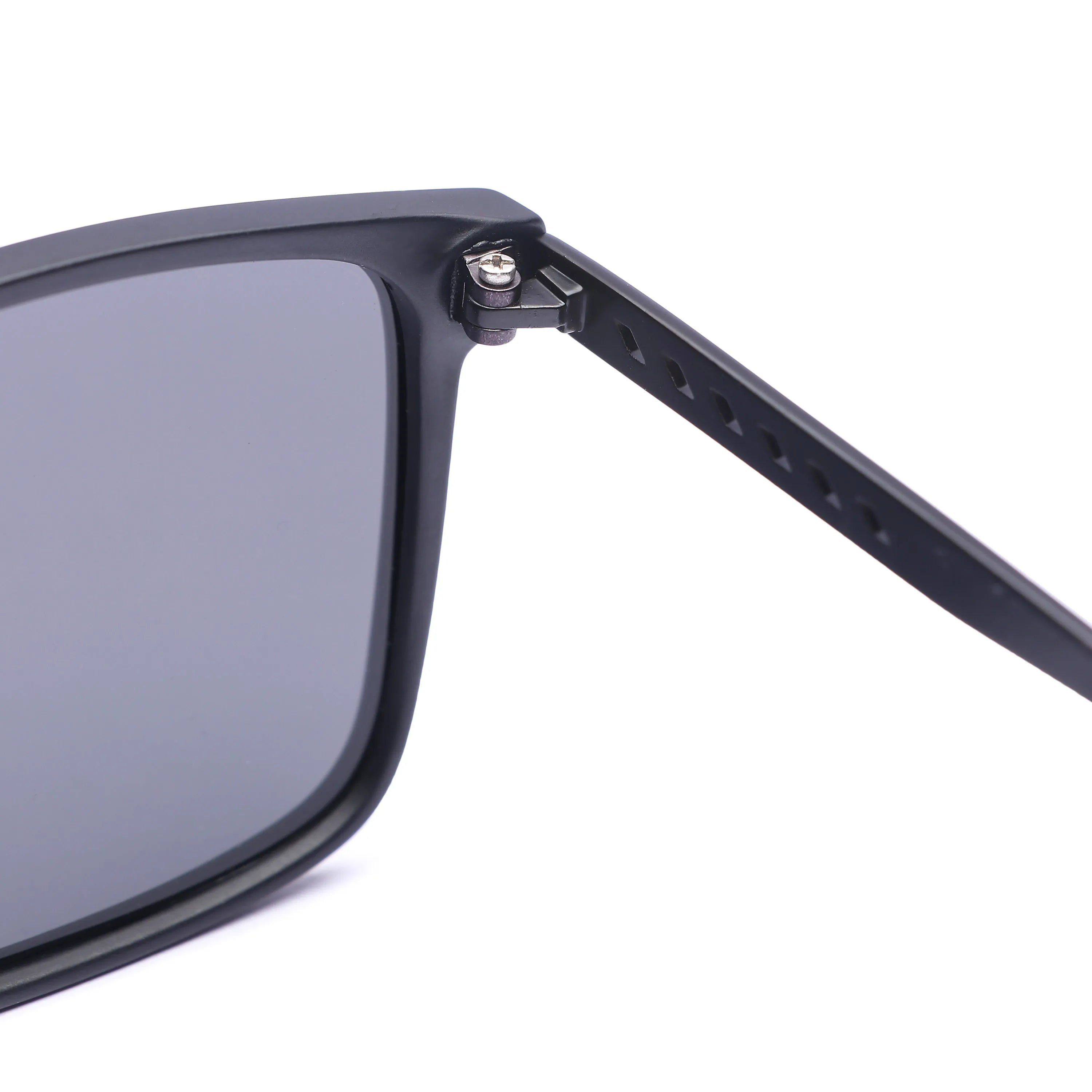 Xylon | Matt Black Large Full Rim Square Sunglasses for Men & Women [Polarized]