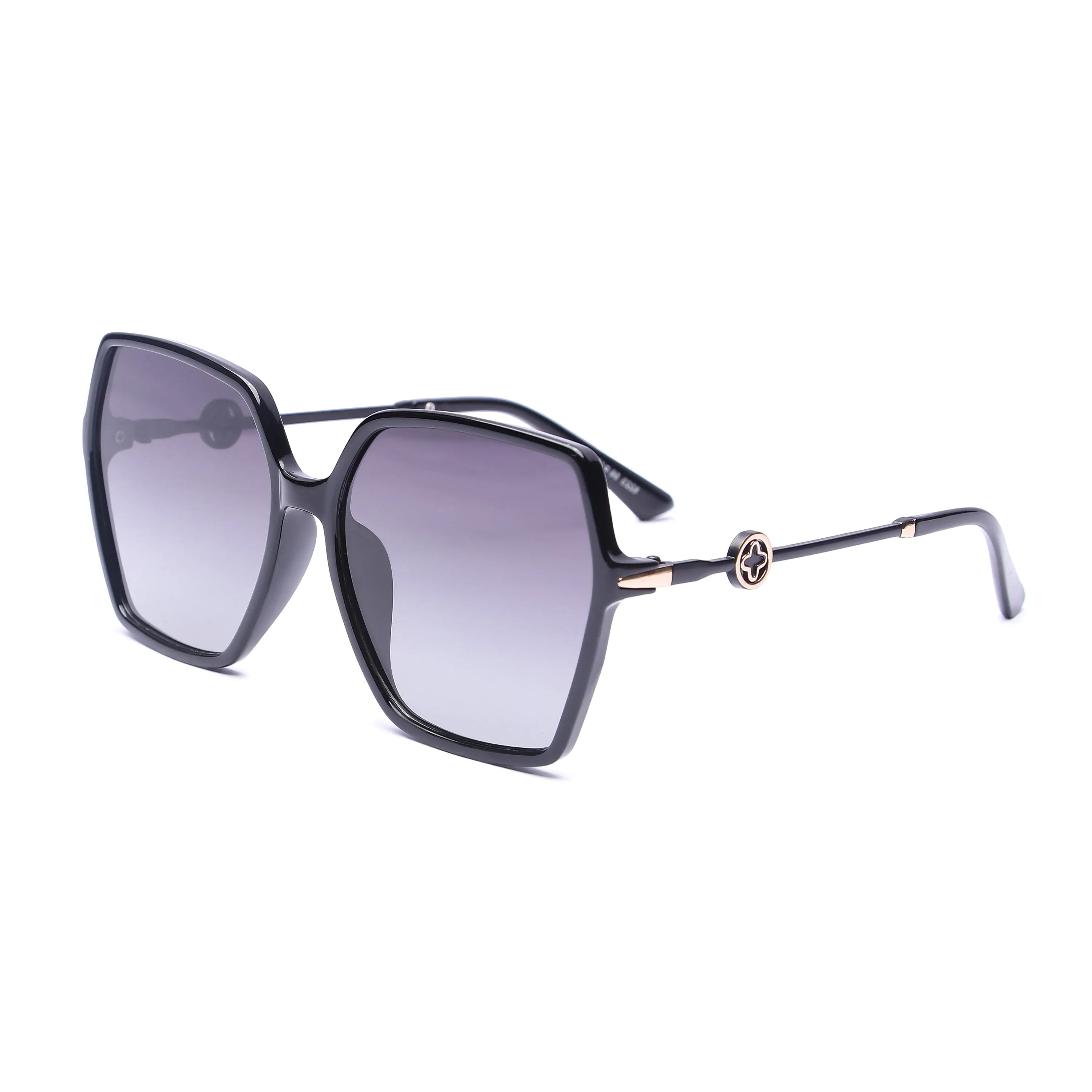 Ulyra | Black Large Full Rim Square Sunglasses for Women [Polarized]