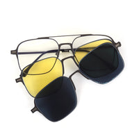 Fluxon | Grey Large Full Rim Square Clip-on for Men & Women [Clip-on]