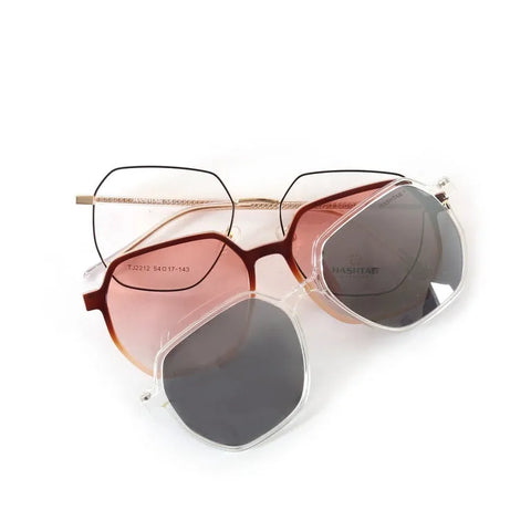 Zenith | Gold and Black Medium Full Rim Hexagonal Clip-on for Men & Women [Clip-on]