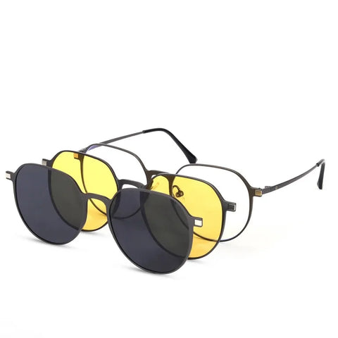 Seraph | Grey Medium Full Rim Oval Clip-on for Men & Women [Clip-on]