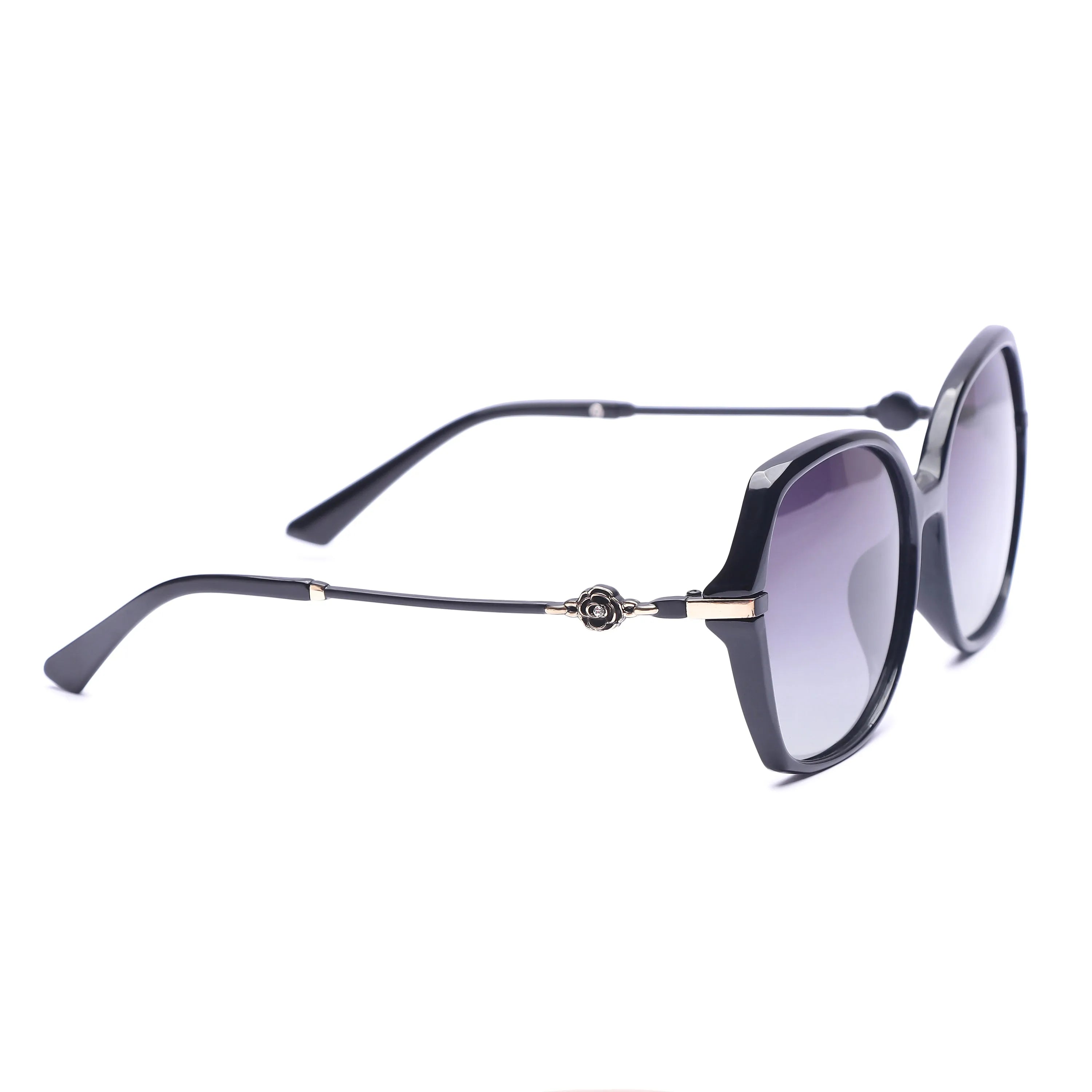 Calyra | Gradient Black Large Full Rim Square Sunglasses for Women [Polarized]