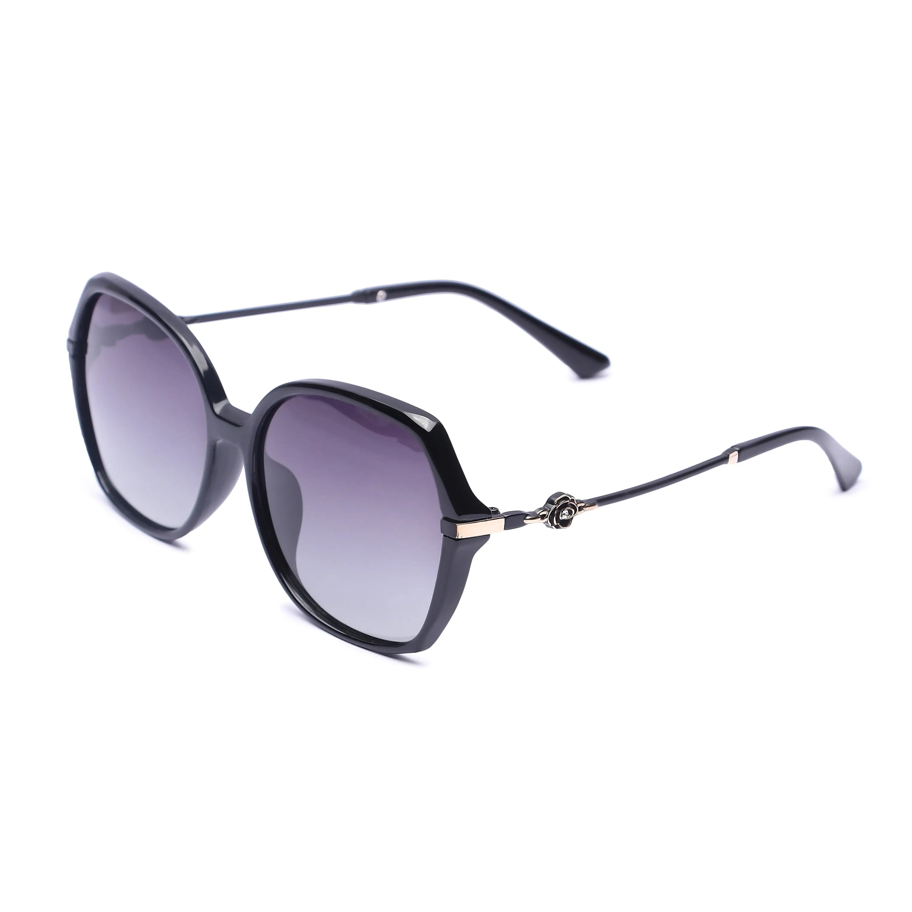 Calyra | Gradient Black Large Full Rim Square Sunglasses for Women [Polarized]