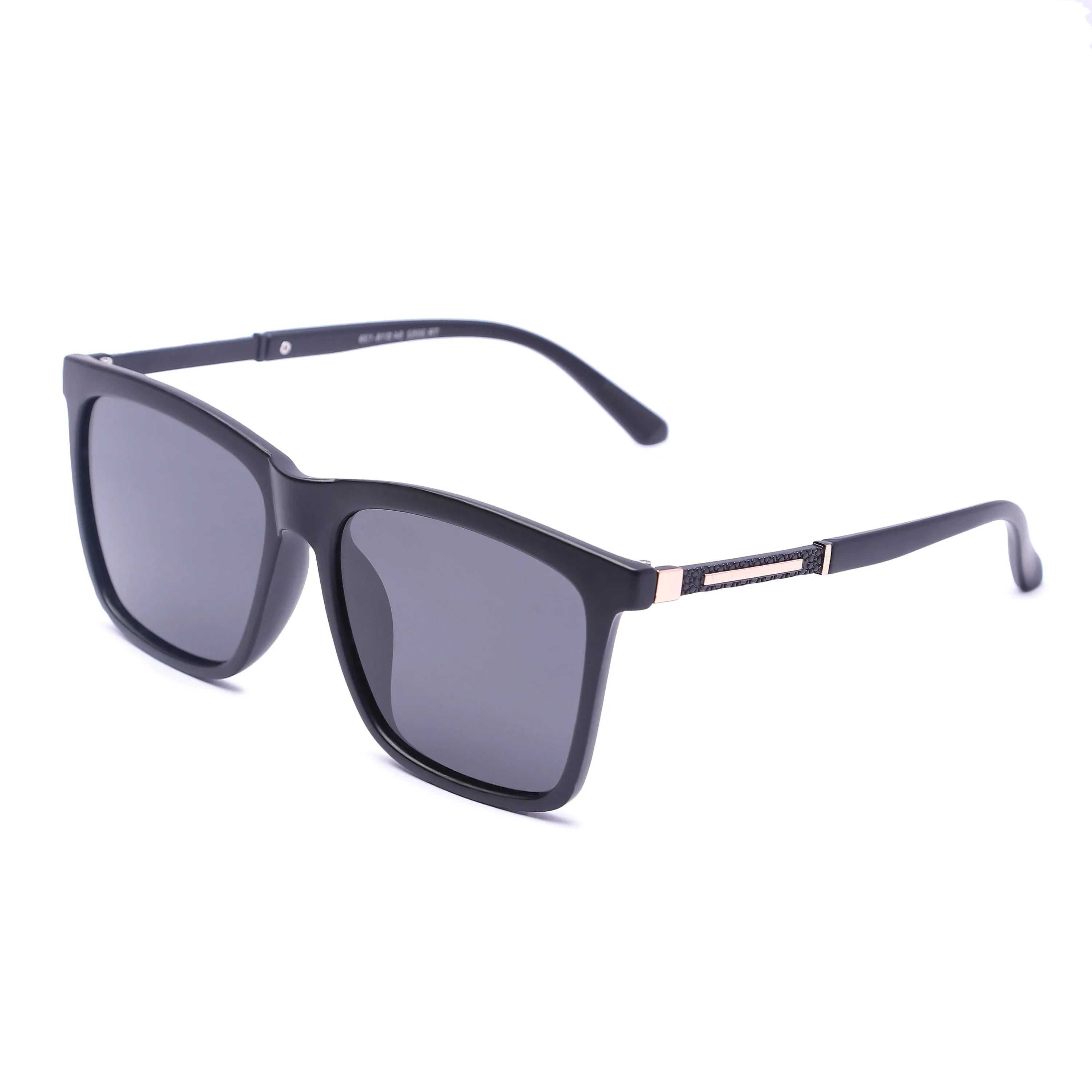 Virelia | Matte Black Large Full Rim Square Sunglasses for Men & Women [Polarized]