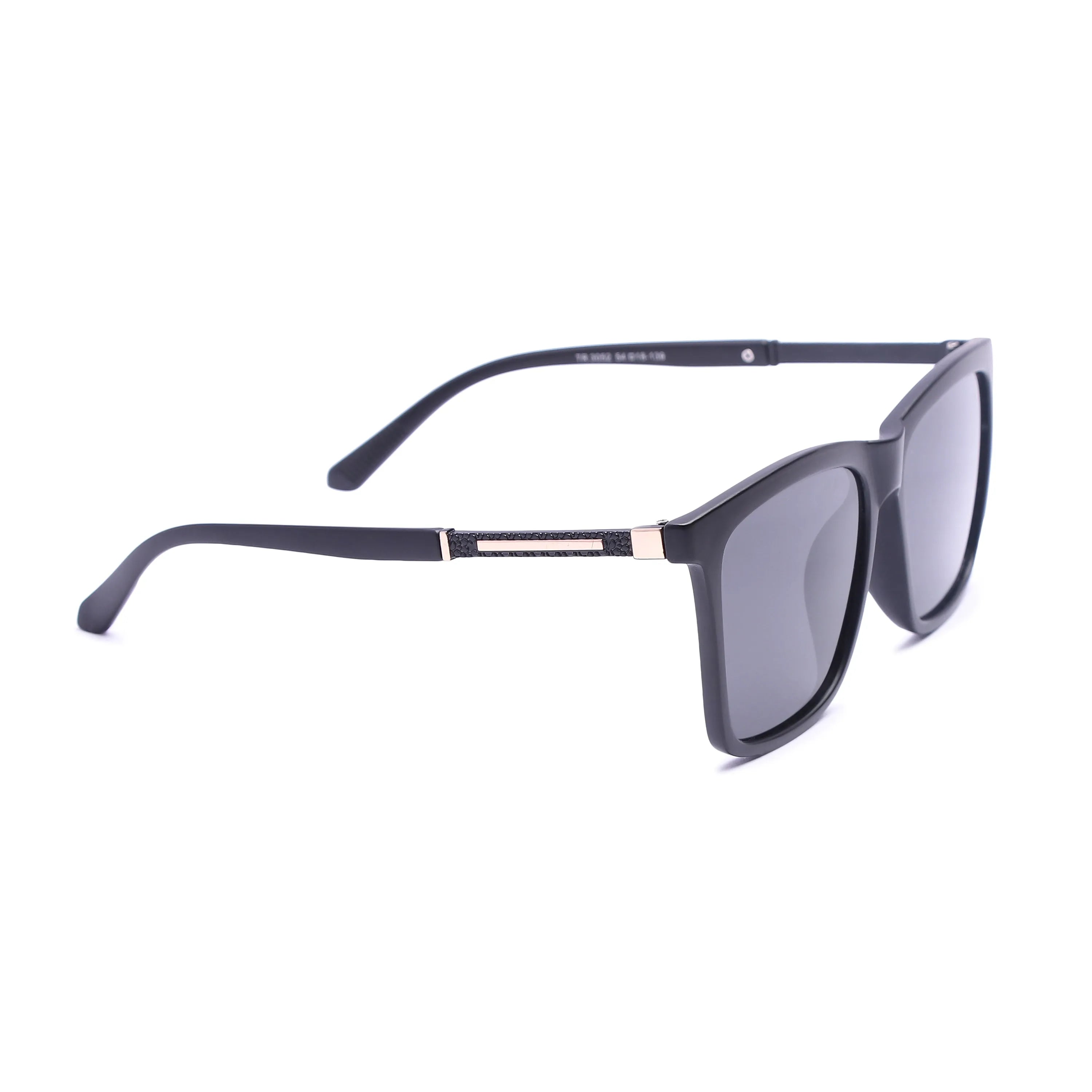 Virelia | Matte Black Large Full Rim Square Sunglasses for Men & Women [Polarized]