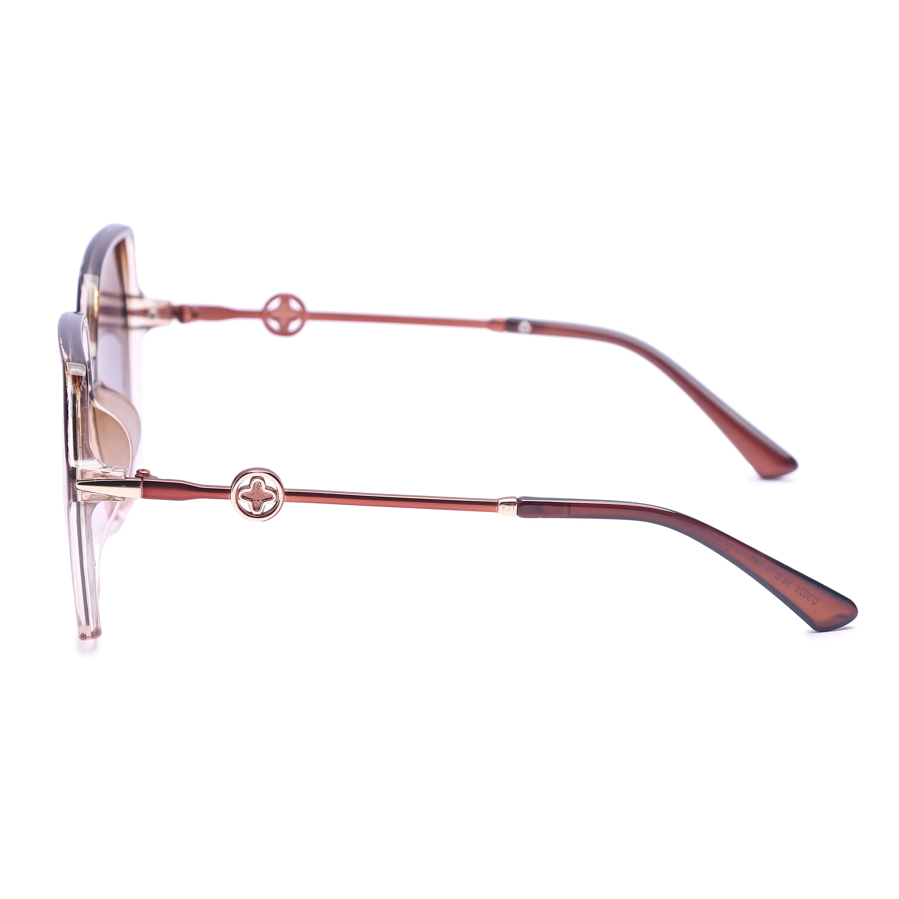 Eonara | Gradient Brown Large Full Rim Square Sunglasses for Women [Polarized]