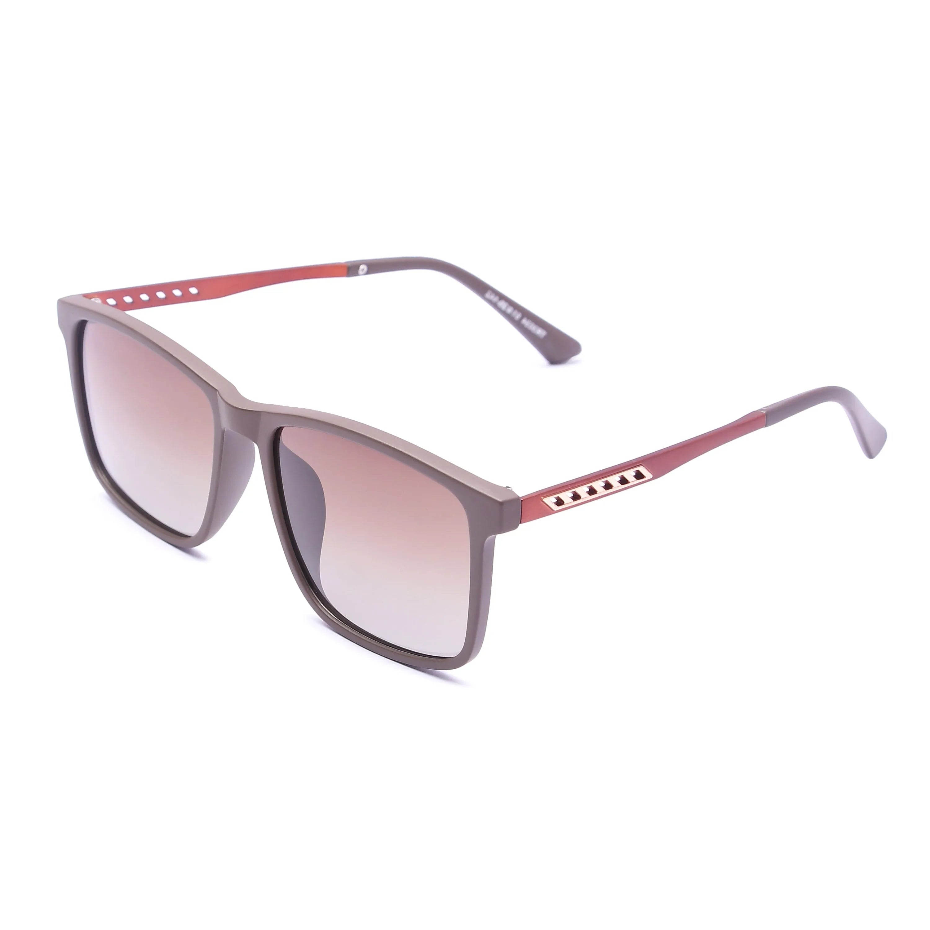 Mythar | Brown Large Full Rim Square Sunglasses for Men & Women [Polarized]