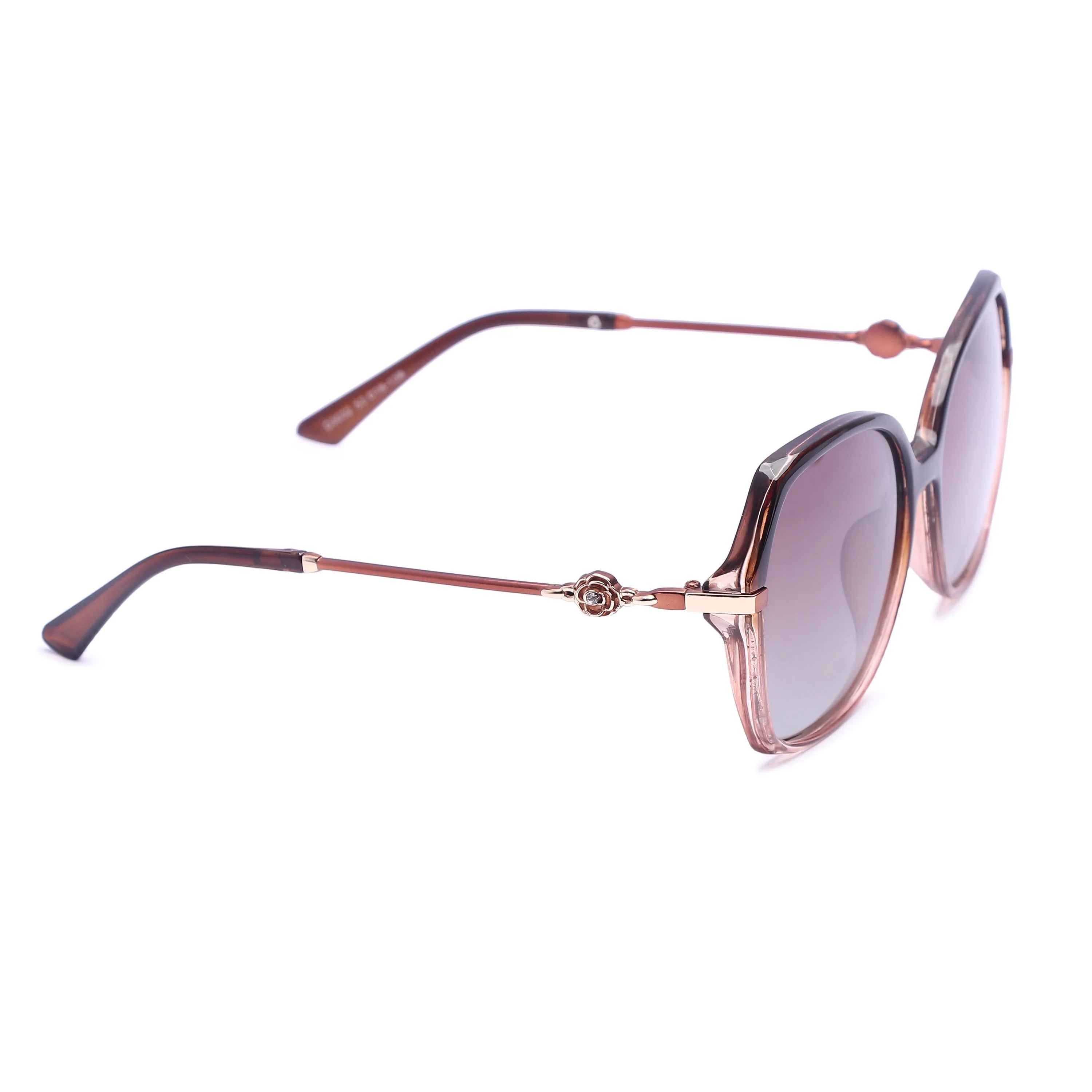 Calyra | Gradient Brown Large Full Rim Square Sunglasses for Women [Polarized]