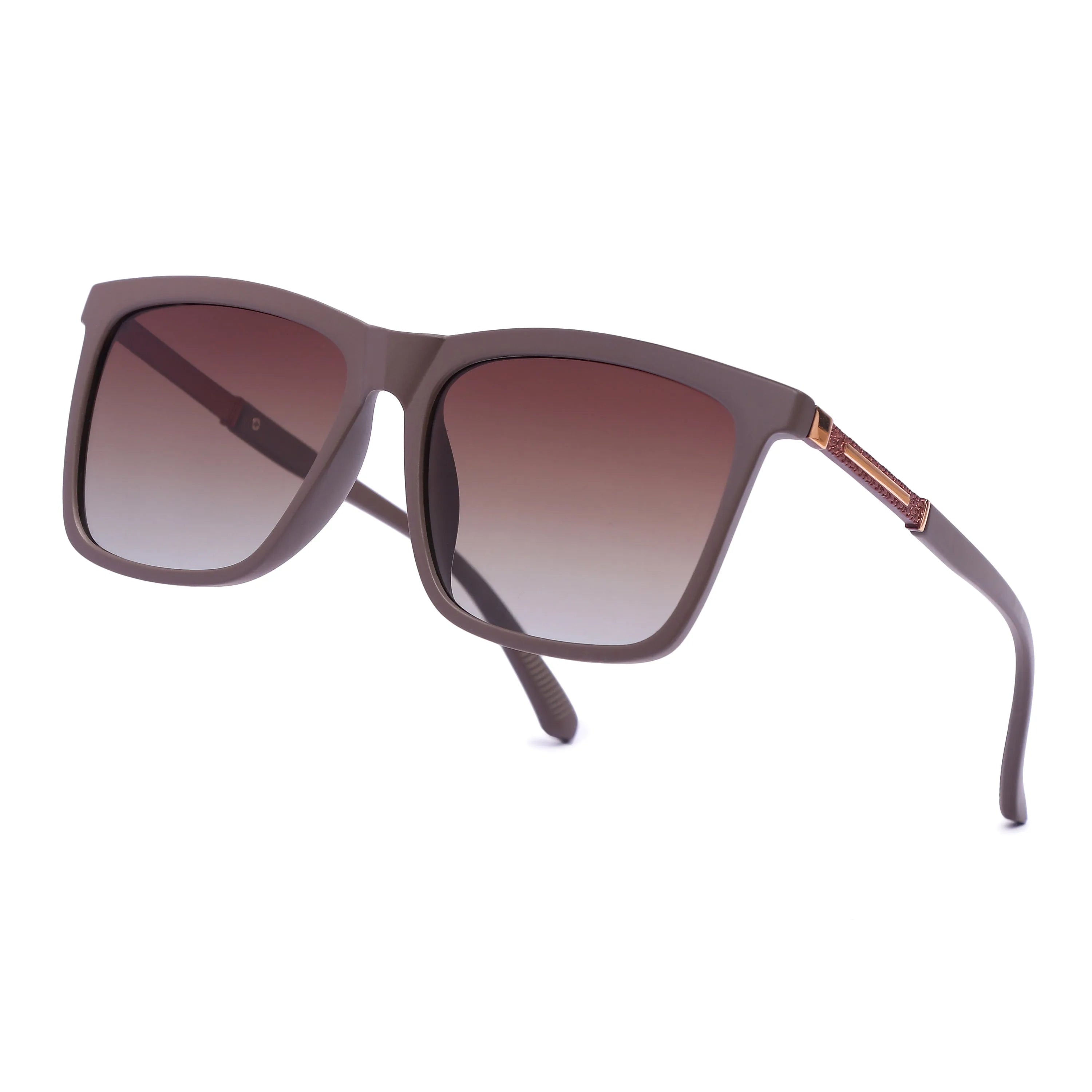 Virelia | Brown Large Full Rim Square Sunglasses for Men & Women [Polarized]