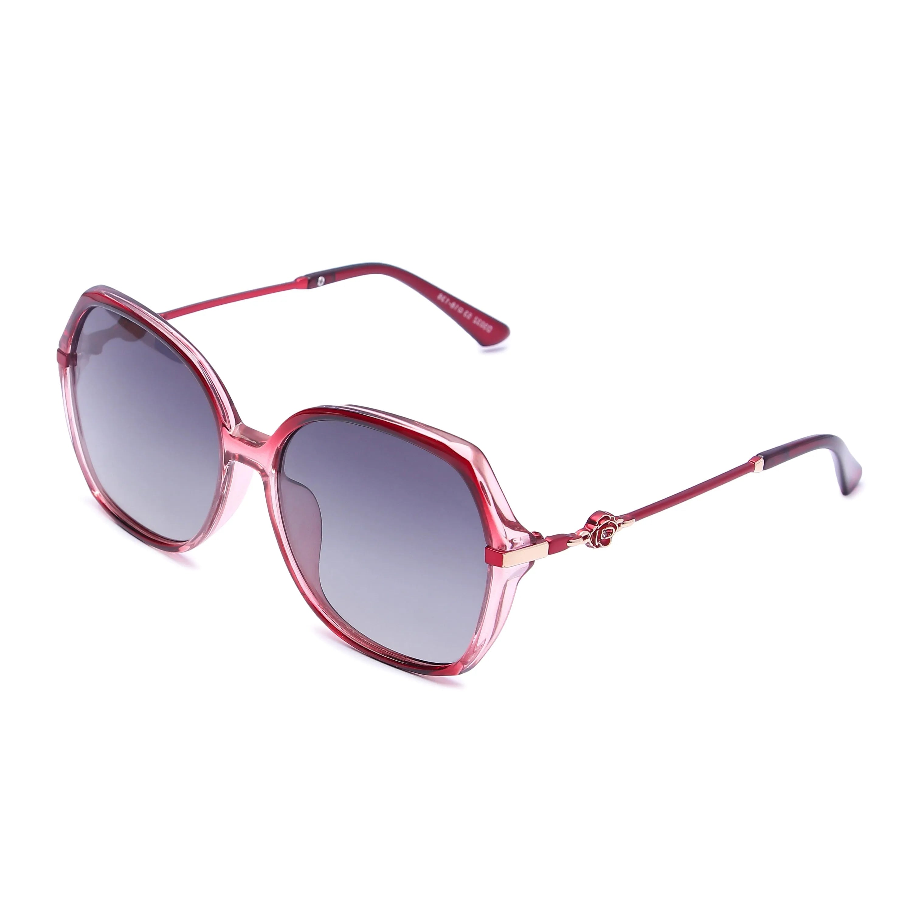 Calyra | Gradient Red Large Full Rim Square Sunglasses for Women [Polarized]