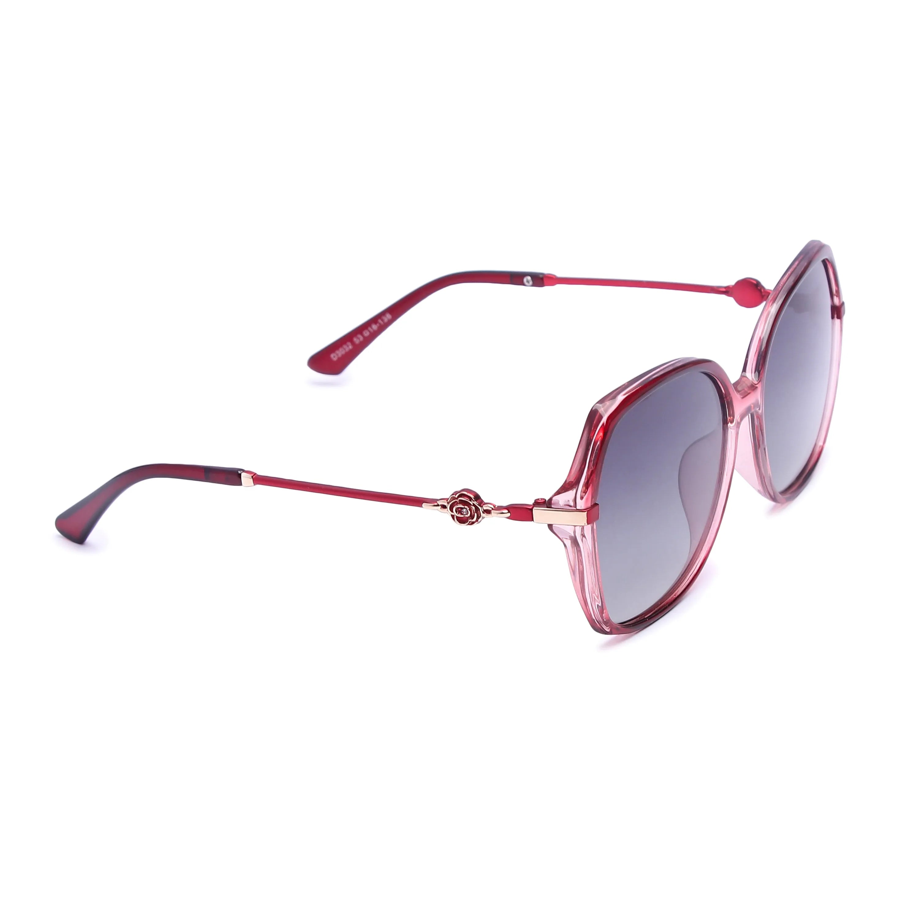 Calyra | Gradient Red Large Full Rim Square Sunglasses for Women [Polarized]