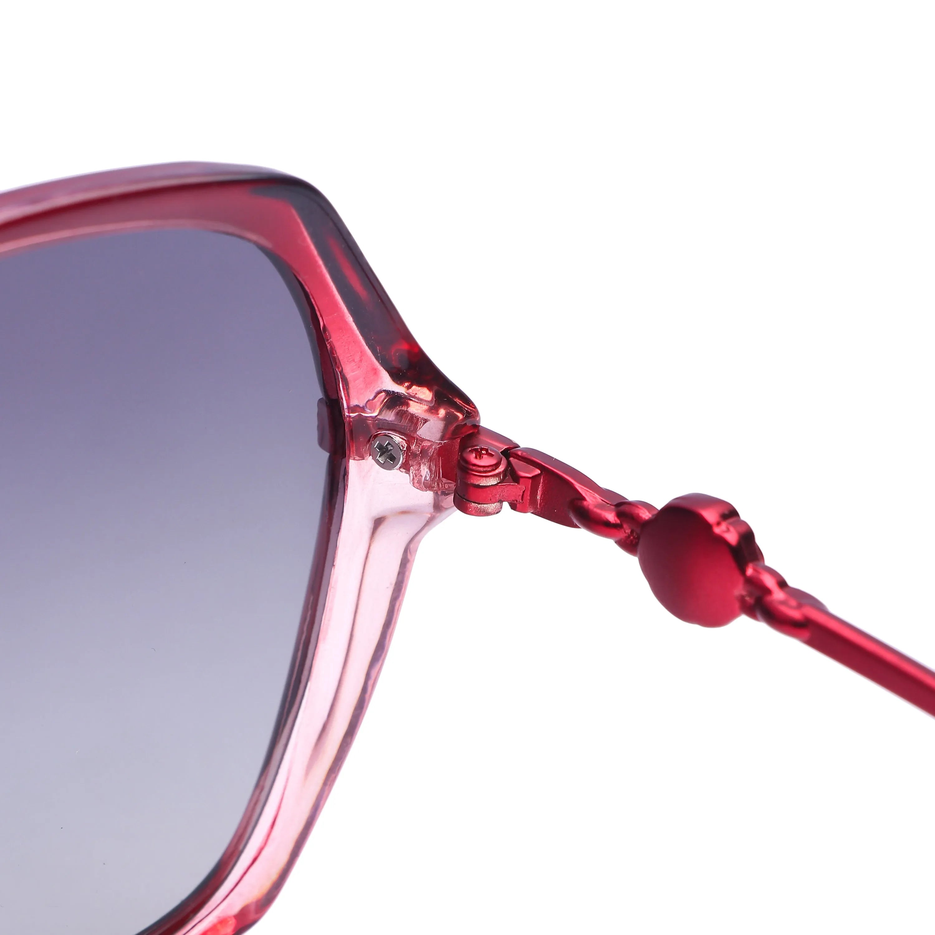 Calyra | Gradient Red Large Full Rim Square Sunglasses for Women [Polarized]