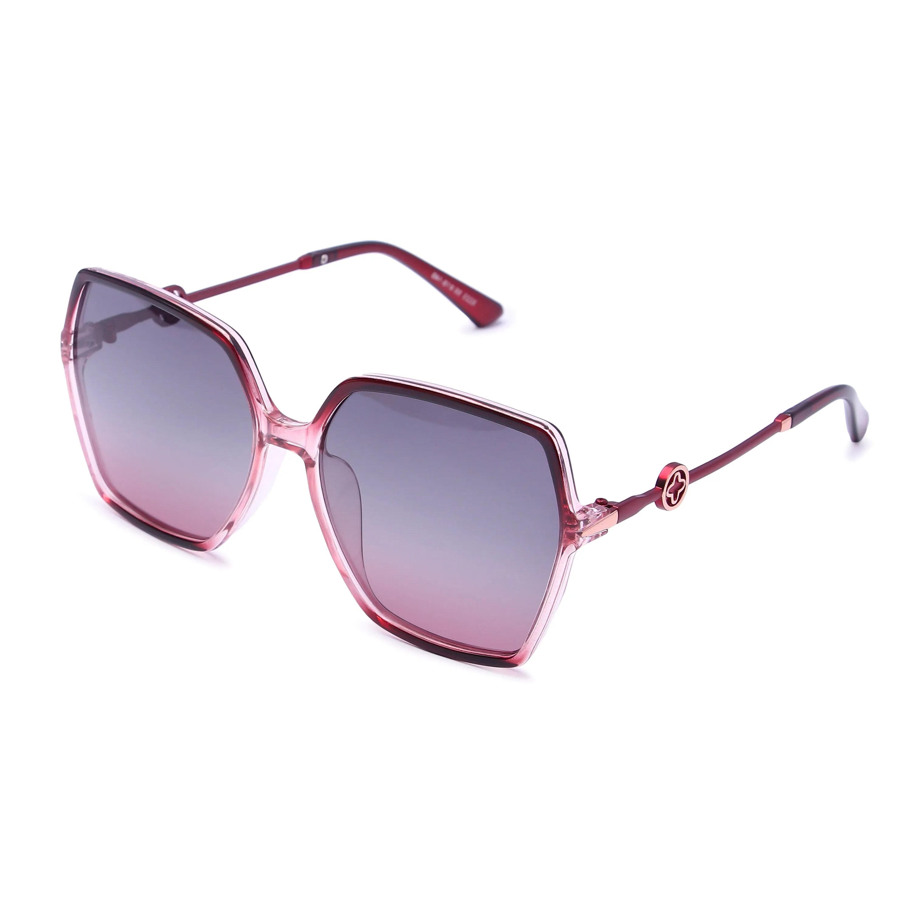 Ulyra | Gradient Red Large Full Rim Square Sunglasses for Women [Polarized]
