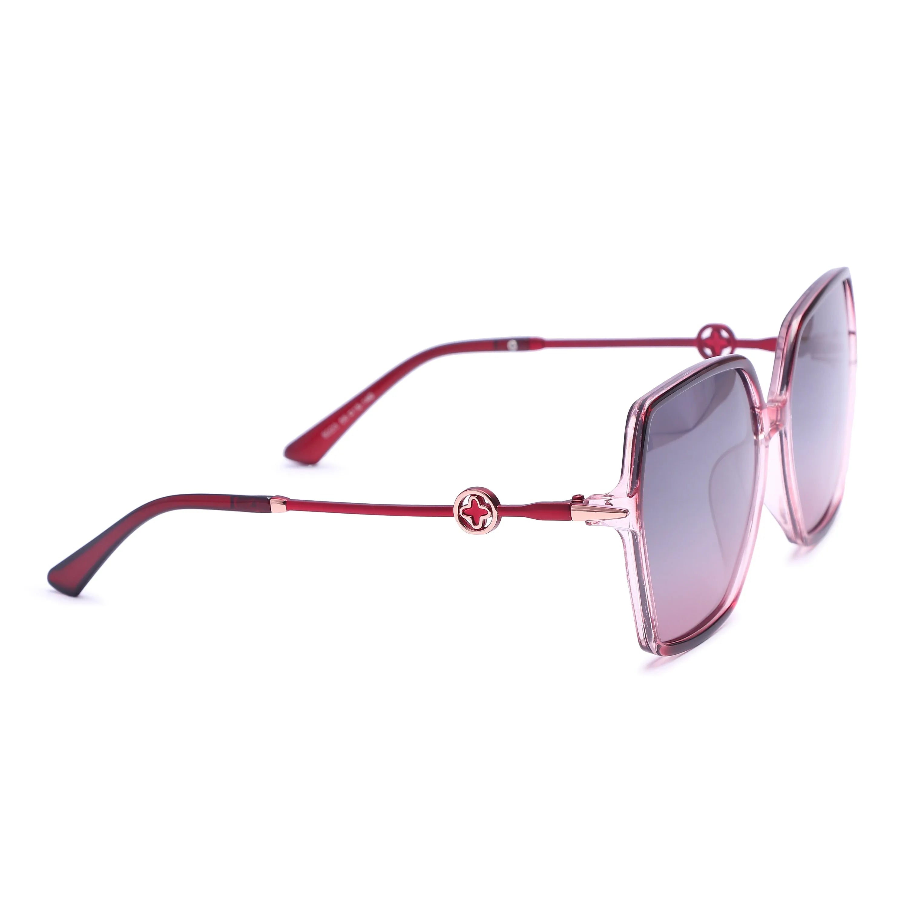 Ulyra | Gradient Red Large Full Rim Square Sunglasses for Women [Polarized]