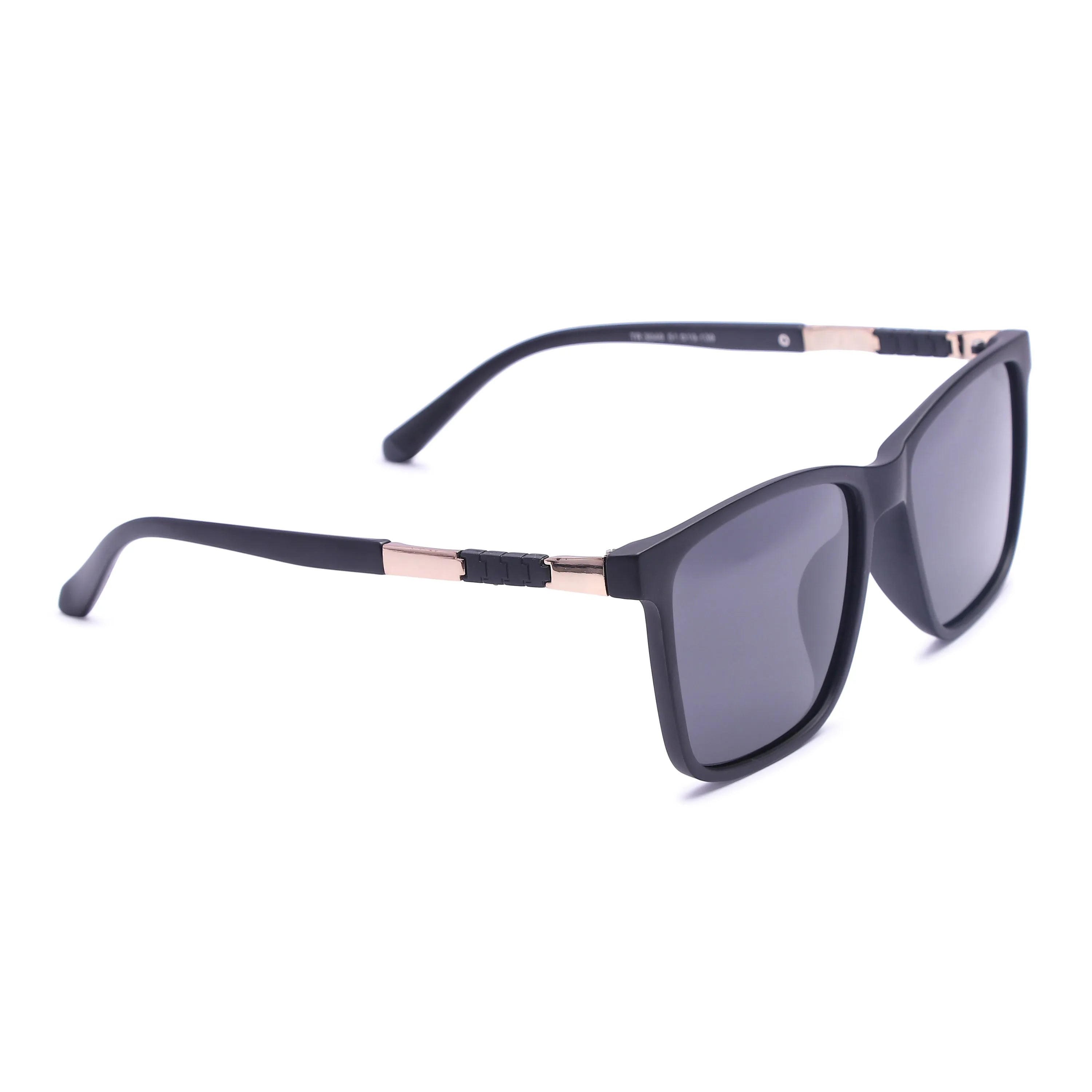 Galaron | Matt Black Large Full Rim Square Sunglasses for Men & Women [Polarized]