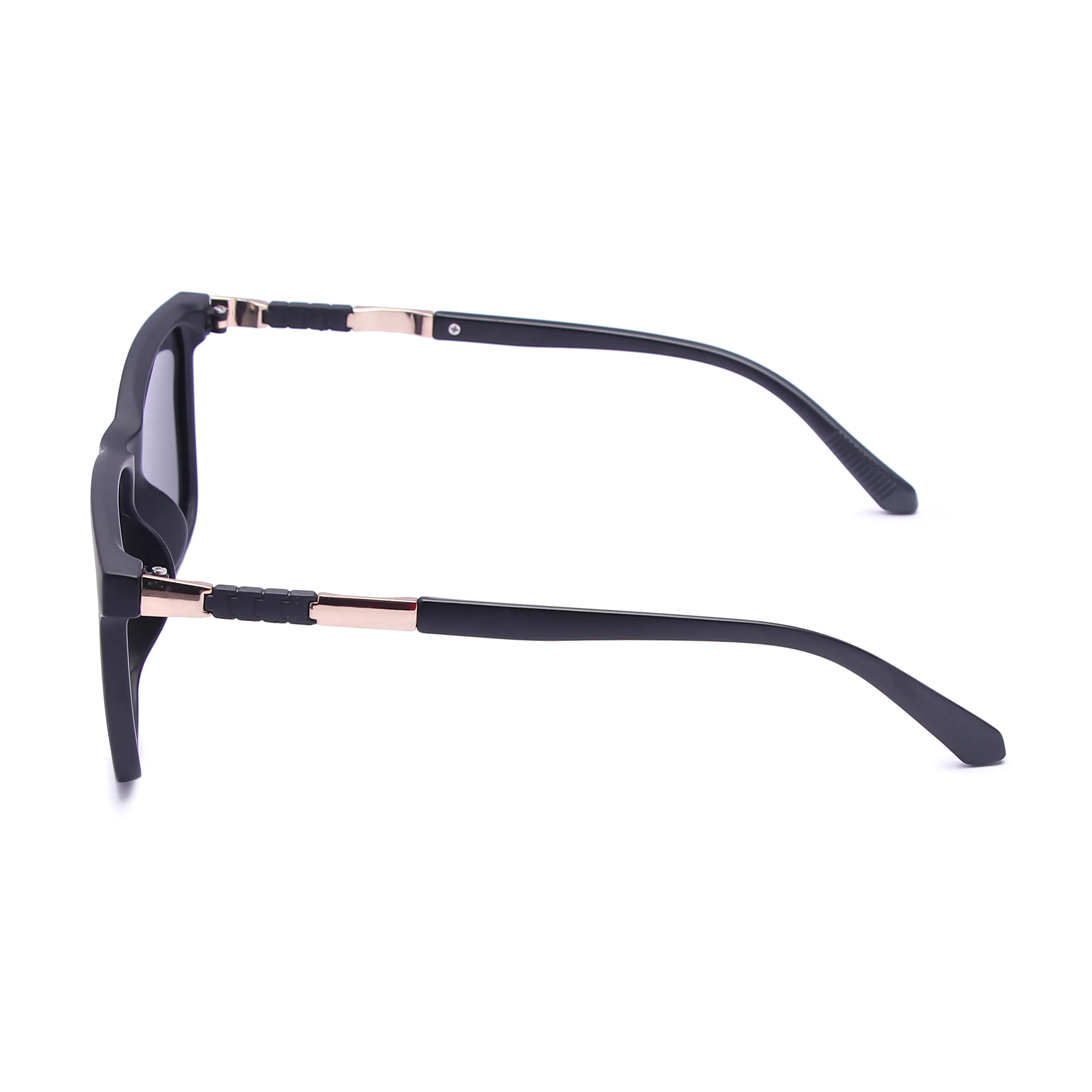 Galaron | Matt Black Large Full Rim Square Sunglasses for Men & Women [Polarized]