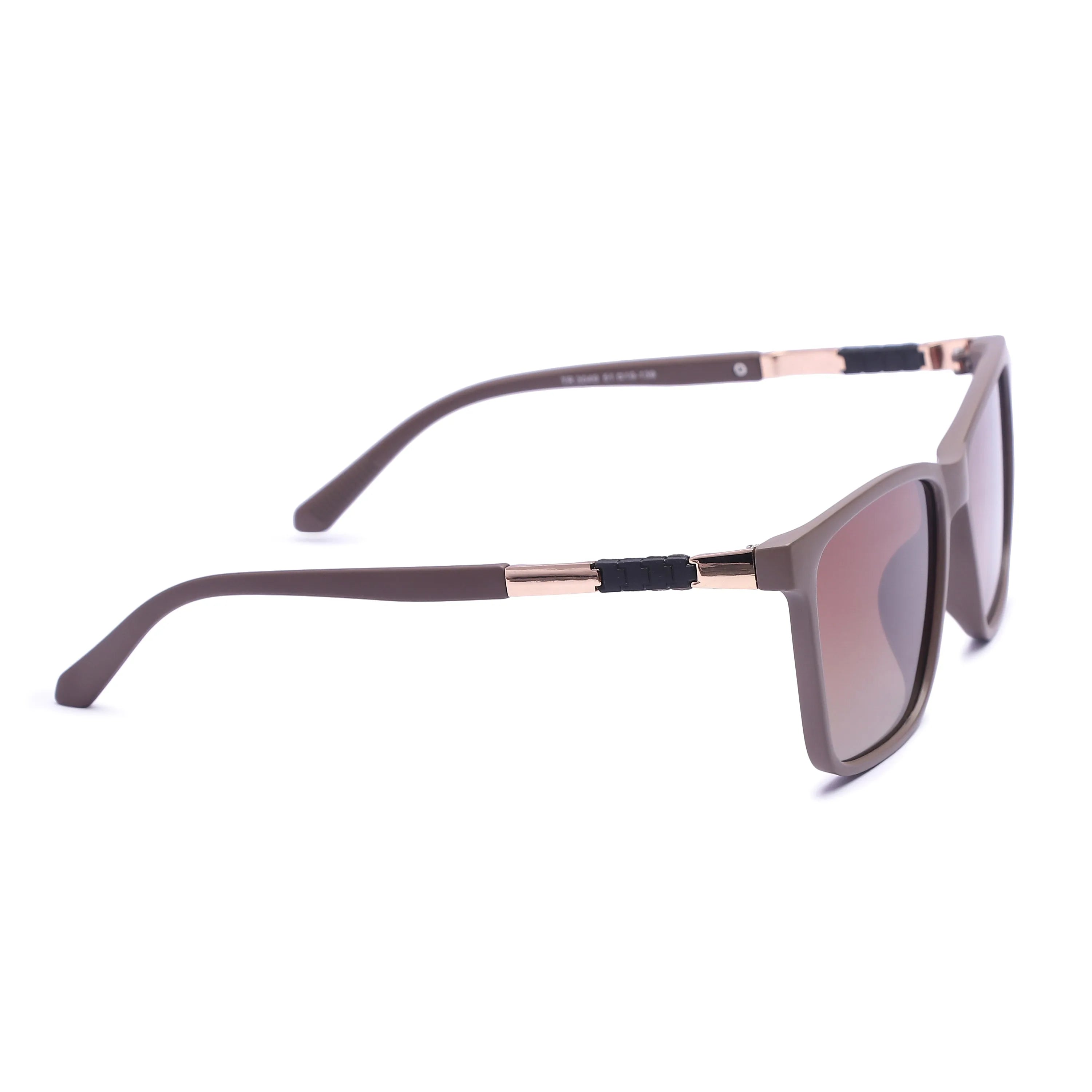 Galaron | Brown Large Full Rim Square Sunglasses for Men & Women [Polarized]