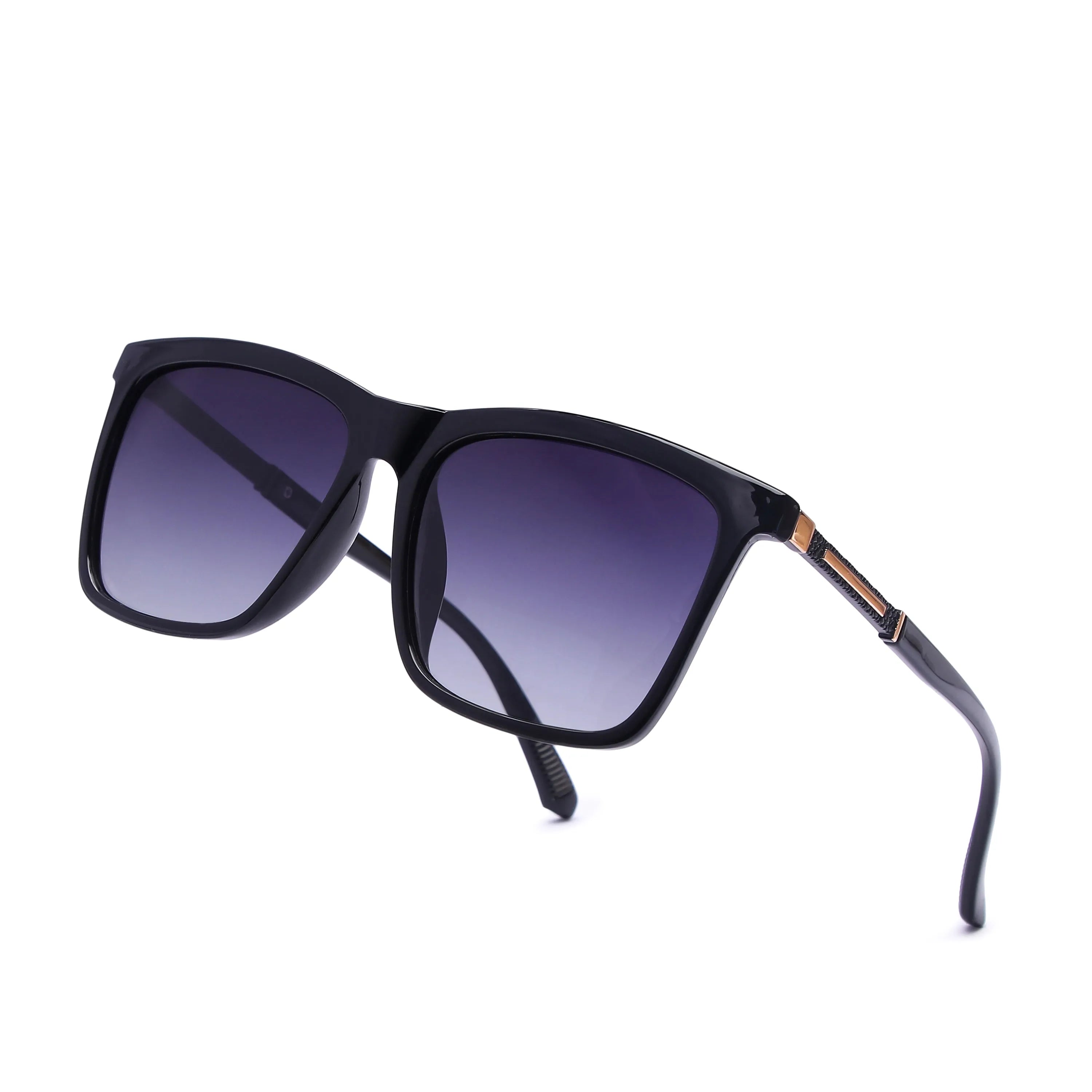 Virelia | Black Large Full Rim Square Sunglasses for Men & Women [Polarized]