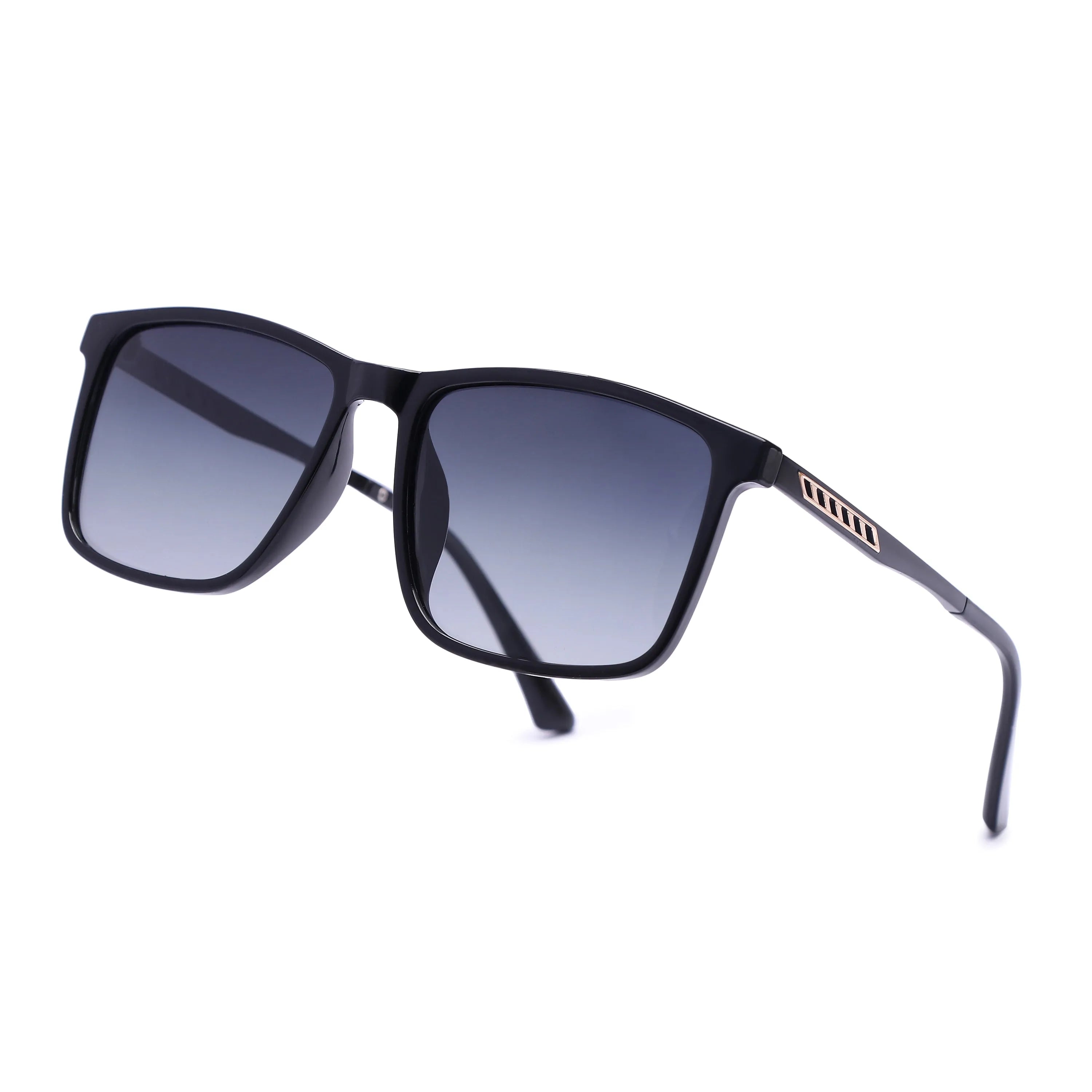 Xylon | Black Large Full Rim Square Sunglasses for Men & Women [Polarized]