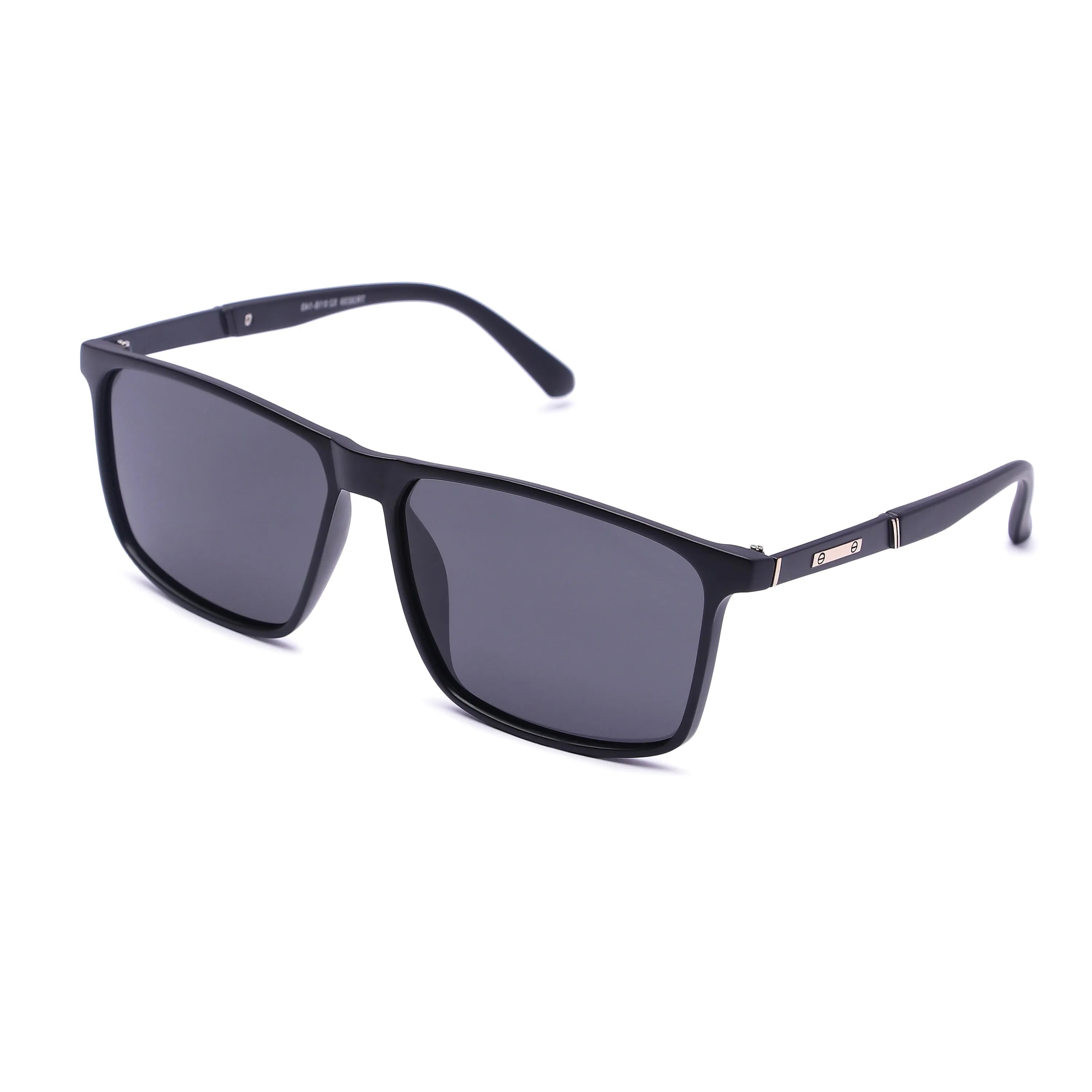 Ionis | Matt Black Large Full Rim Square Sunglasses for Men & Women [Polarized]