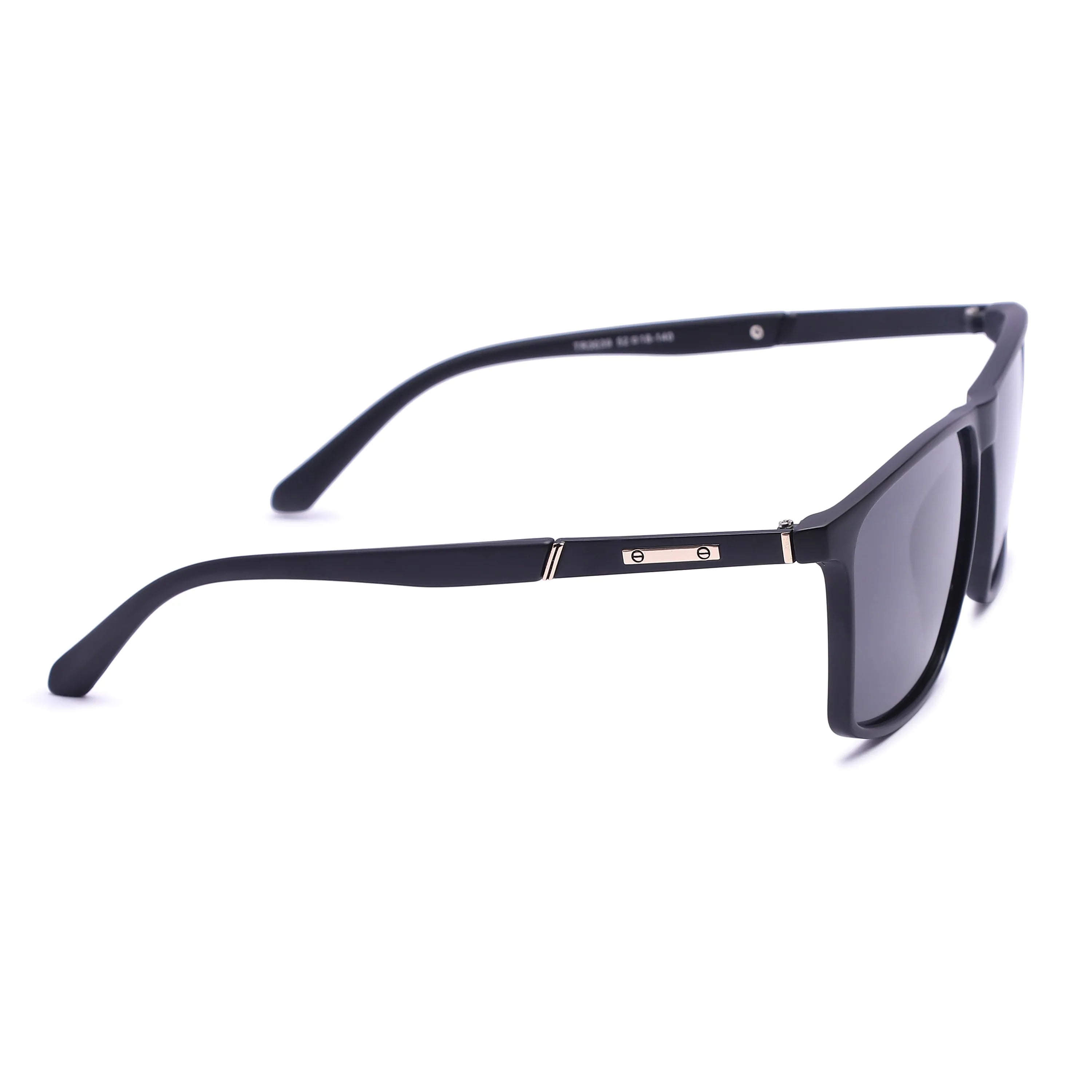 Ionis | Matt Black Large Full Rim Square Sunglasses for Men & Women [Polarized]