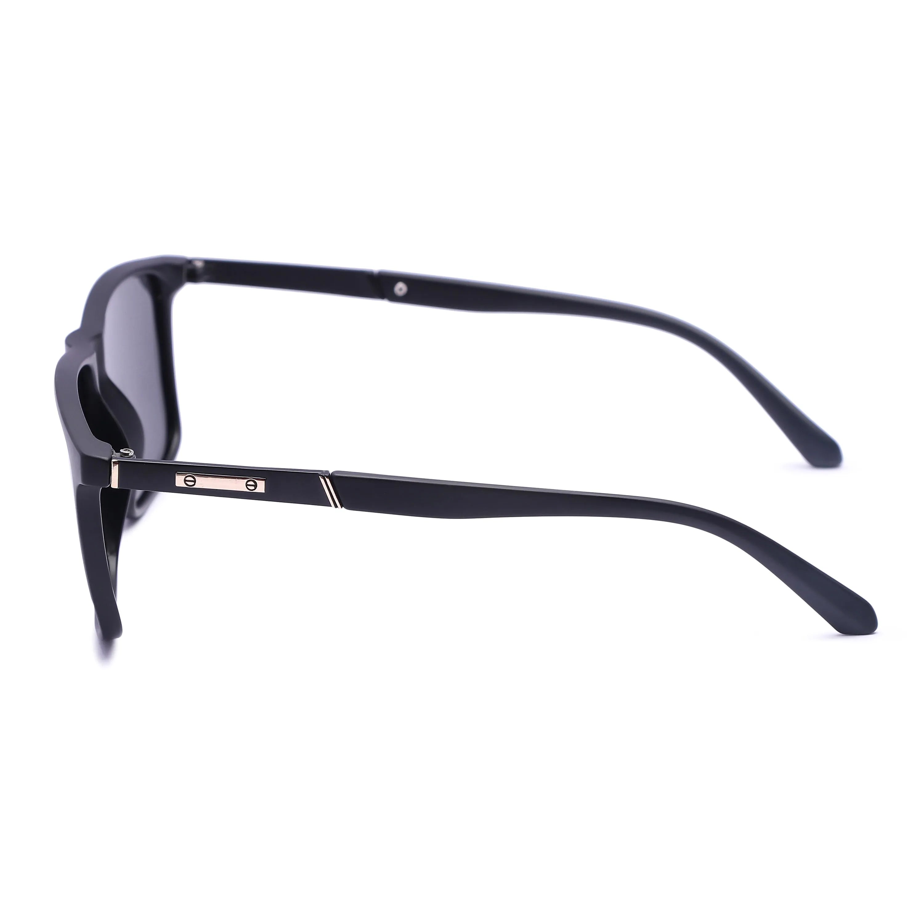 Ionis | Matt Black Large Full Rim Square Sunglasses for Men & Women [Polarized]