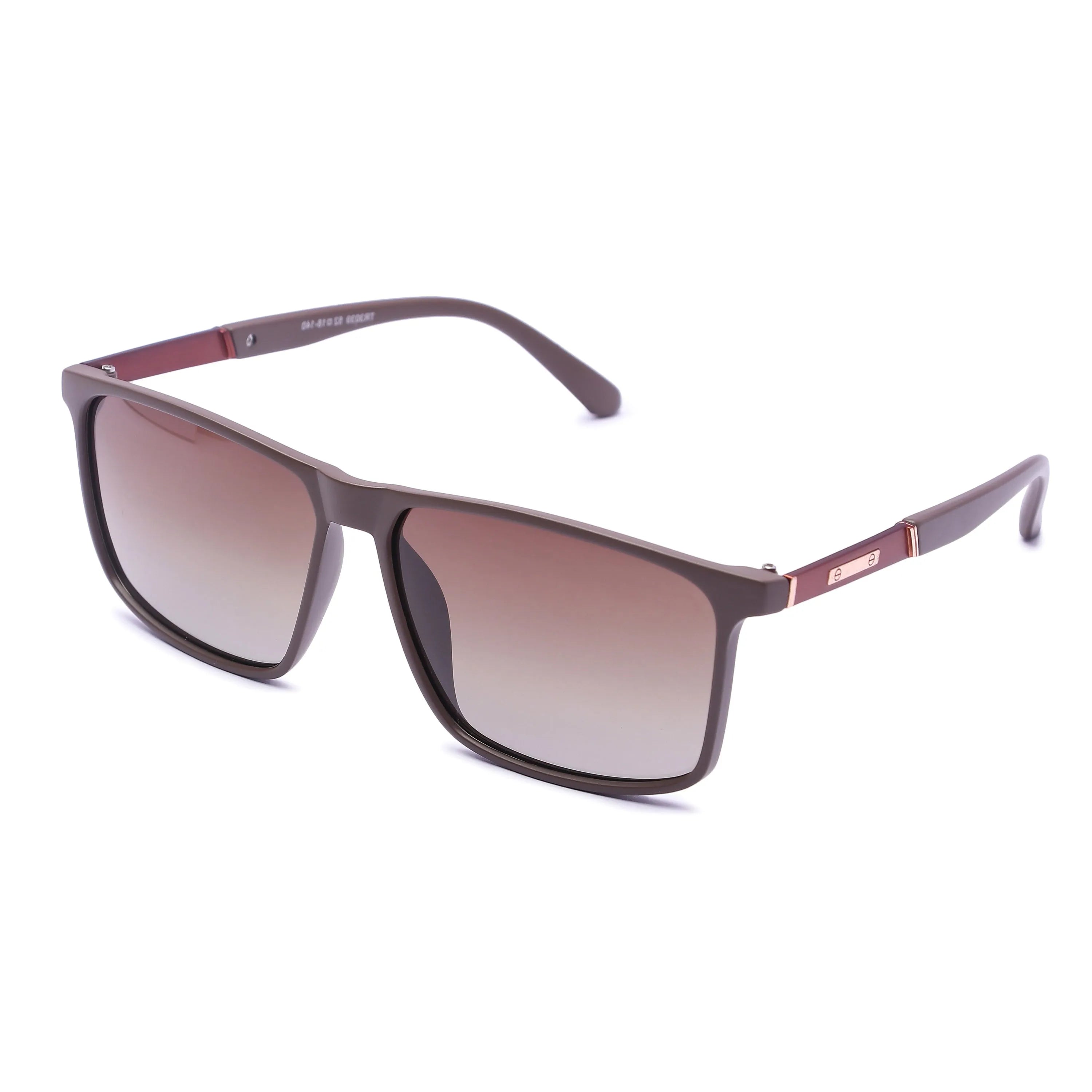 Ionis | Brown Large Full Rim Square Sunglasses for Men & Women [Polarized]