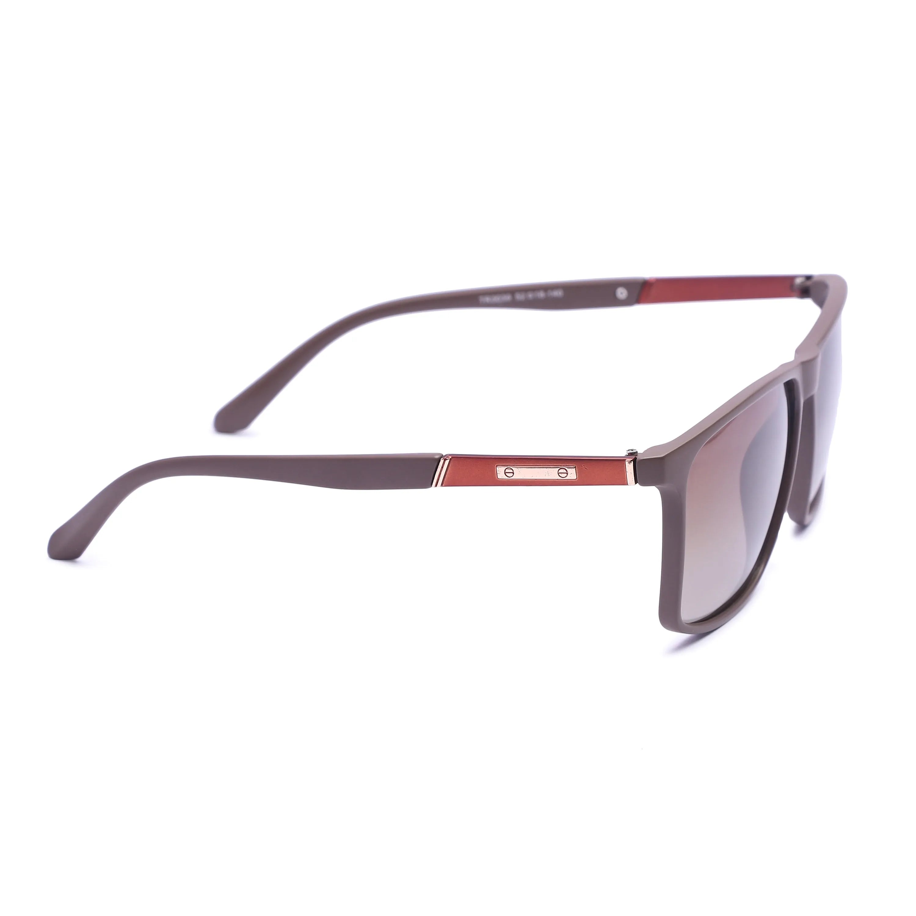 Ionis | Brown Large Full Rim Square Sunglasses for Men & Women [Polarized]