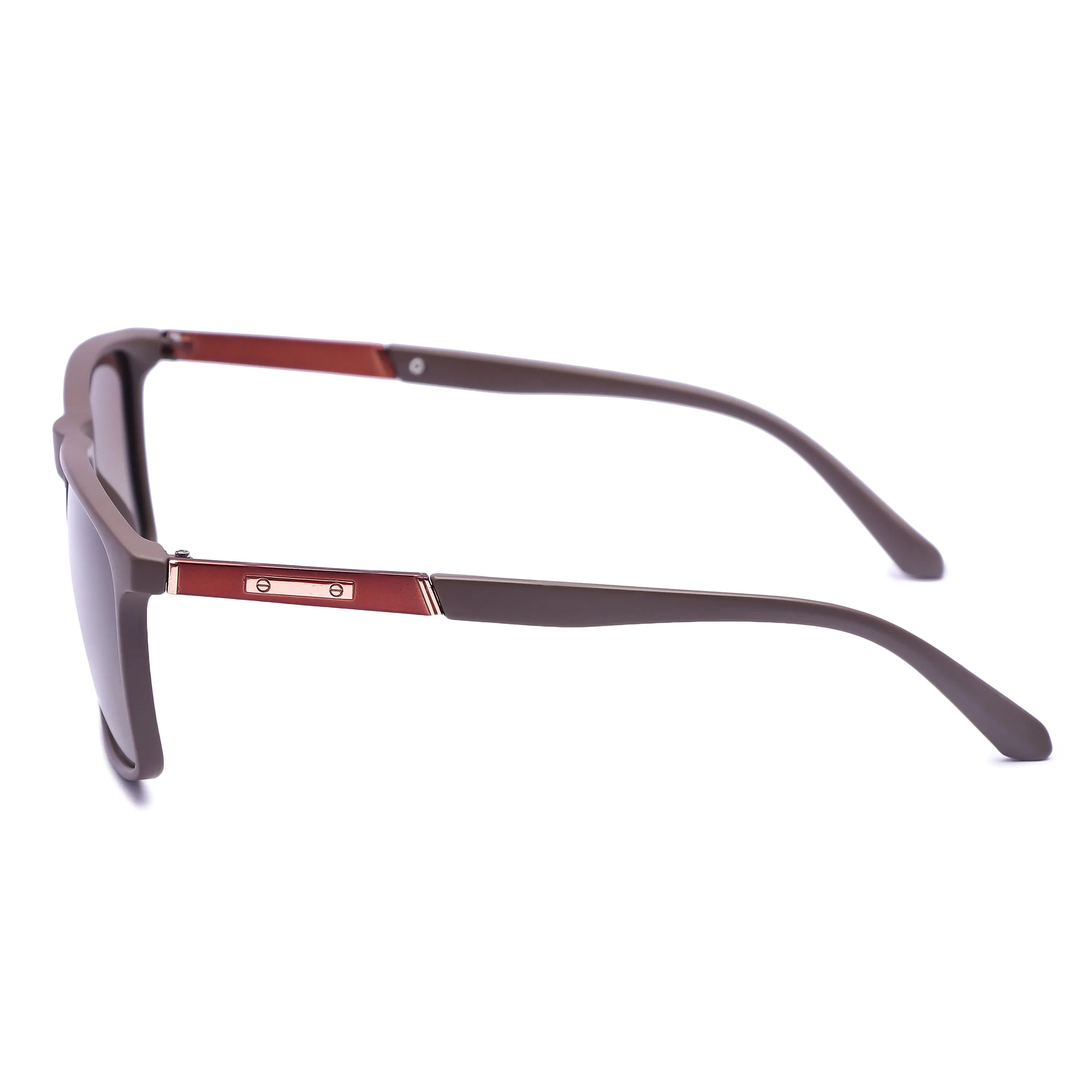 Ionis | Brown Large Full Rim Square Sunglasses for Men & Women [Polarized]