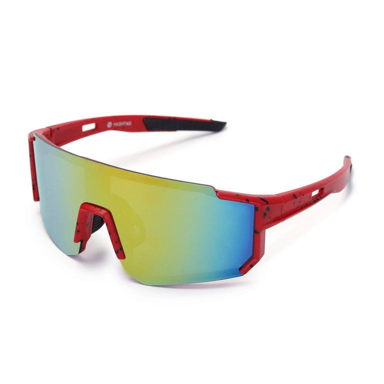 Hashtag Strix HOFFERS UV Protected Shield Sunglasses for Unisex - HT-SPORT-0101 - C1 Red/Black