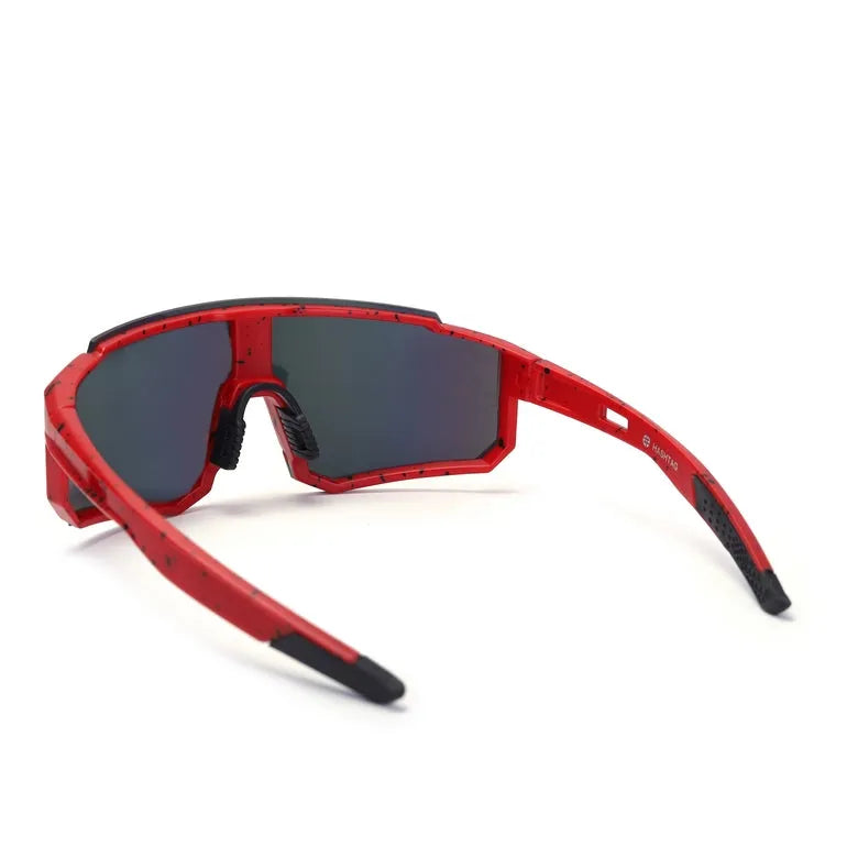 Strix | Red/ Black/ Texture Large Full Rim Shield Sports for Men & Women [UV-protected]