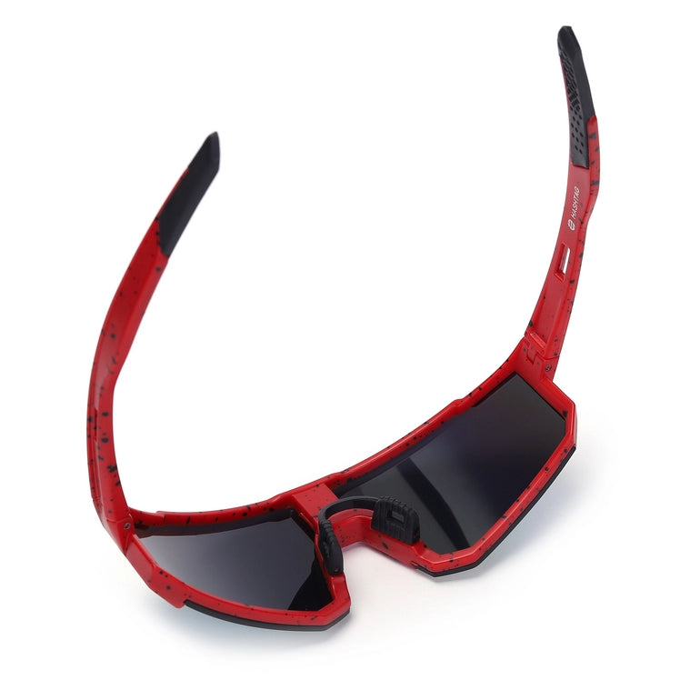 Hashtag Strix HOFFERS UV Protected Shield Sunglasses for Unisex - HT-SPORT-0101 - C1 Red/Black