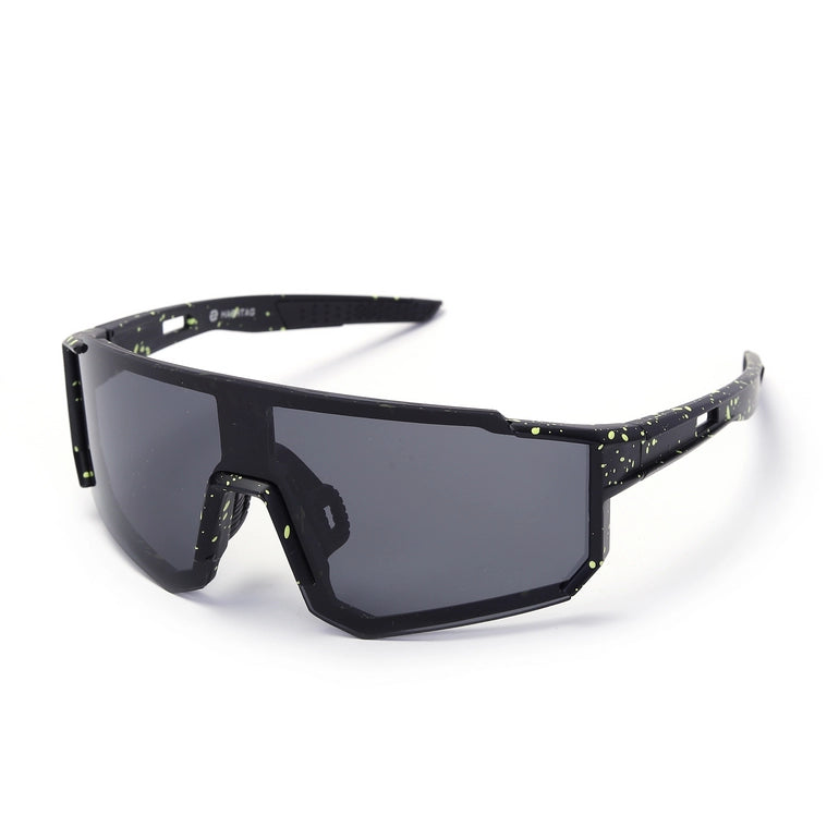 Hashtag Strix HOFFERS UV Protected Shield Sunglasses for Unisex - HT-SPORT-0101 - C2 Green/Black