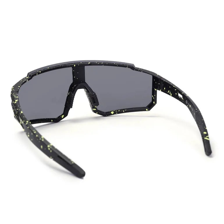 Strix | Black Large Full Rim Shield Sports Glasses for Men & Women [UV-protected]