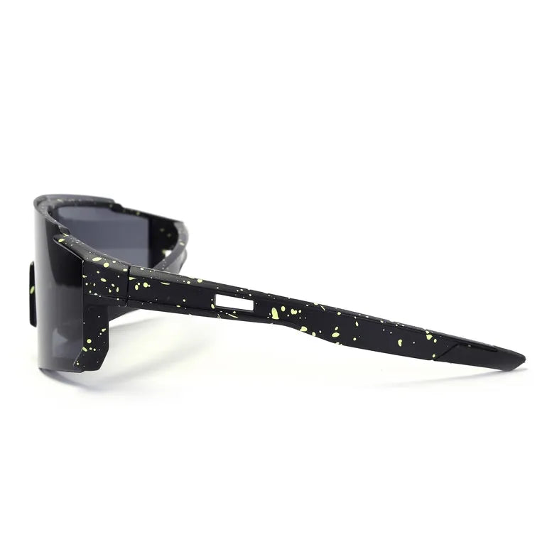 Strix | Black Large Full Rim Shield Sports Glasses for Men & Women [UV-protected]