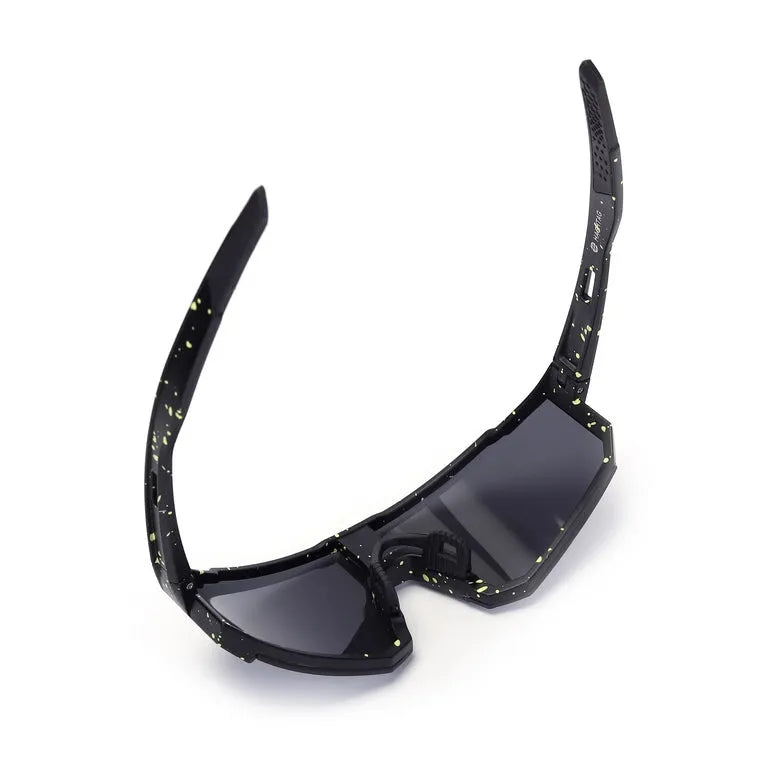 Strix | Black Large Full Rim Shield Sports Glasses for Men & Women [UV-protected]