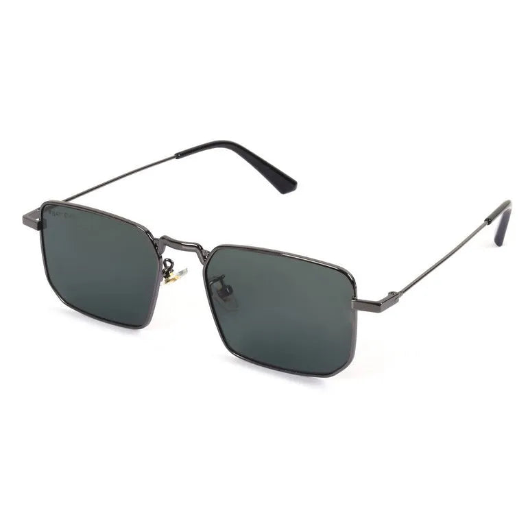 Feryn | Grey Medium Full Rim Rectangle Sunglasses for Men & Women [UV-protected]