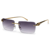 Clyra | Gradient Purple Medium RimLess RECTANGLE Sunglasses for Men [UV-protected]