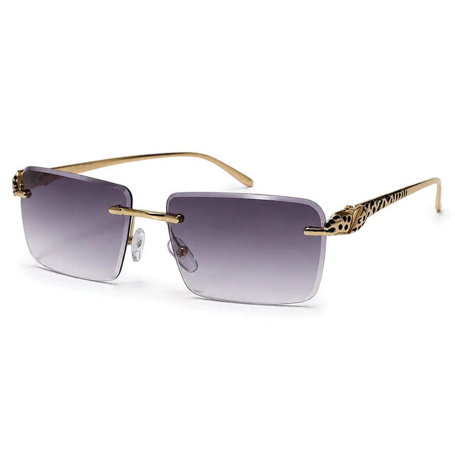 Clyra | Gradient Purple Medium RimLess RECTANGLE Sunglasses for Men [UV-protected]