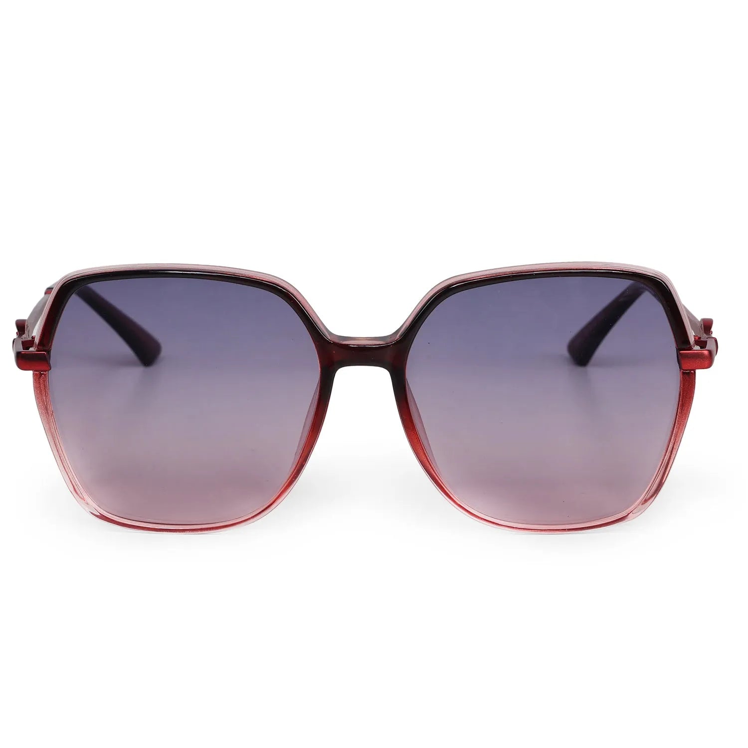 Noxara | Gradient Red Large Full Rim Square Sunglasses for Women [Polarized]
